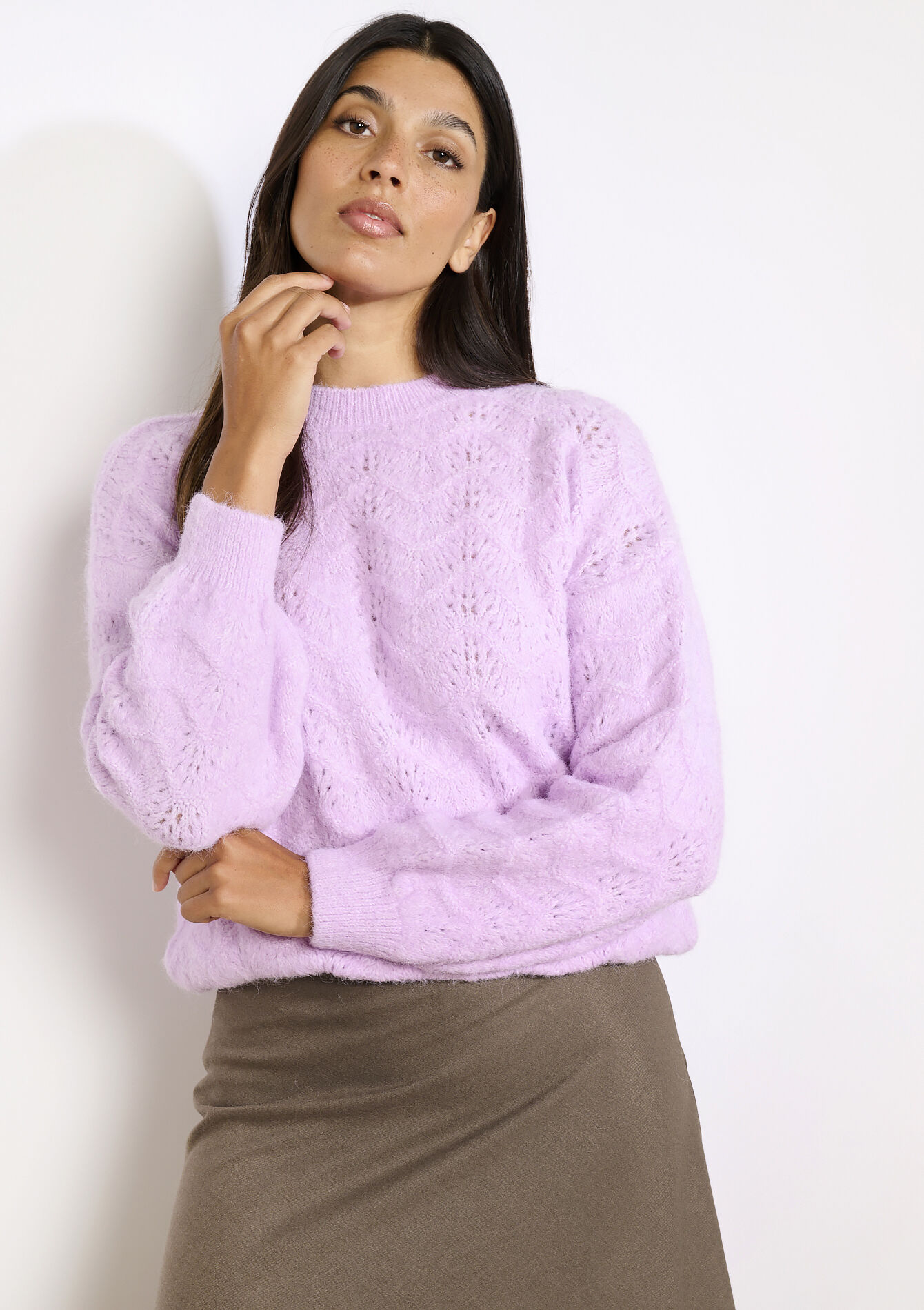 Textured soft sweater, Textured soft sweater - LILAC BRIGHT - 04007095_2578