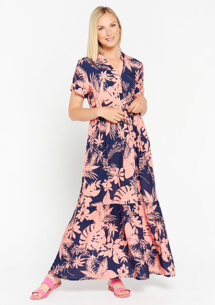 Maxi dress with floral print - NAVY BASIC - 08602098_2723