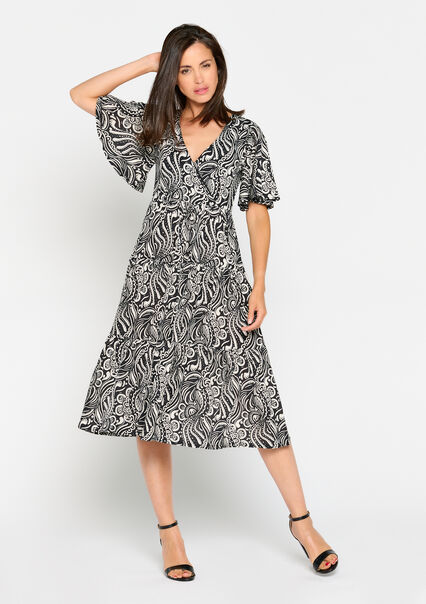 Maxi-jurk met print - BLACK - 08601730_1119