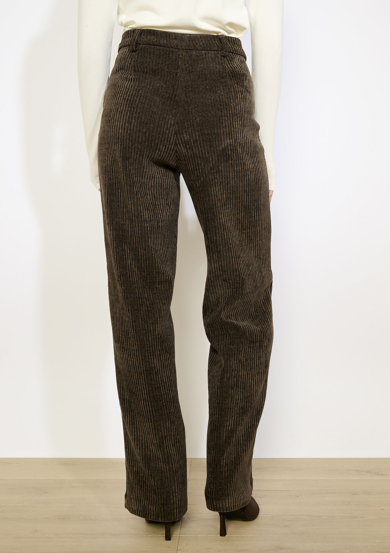 Ribfluwelen wijde broek - BROWN DARK CHOCOLATE - 06601052_3720