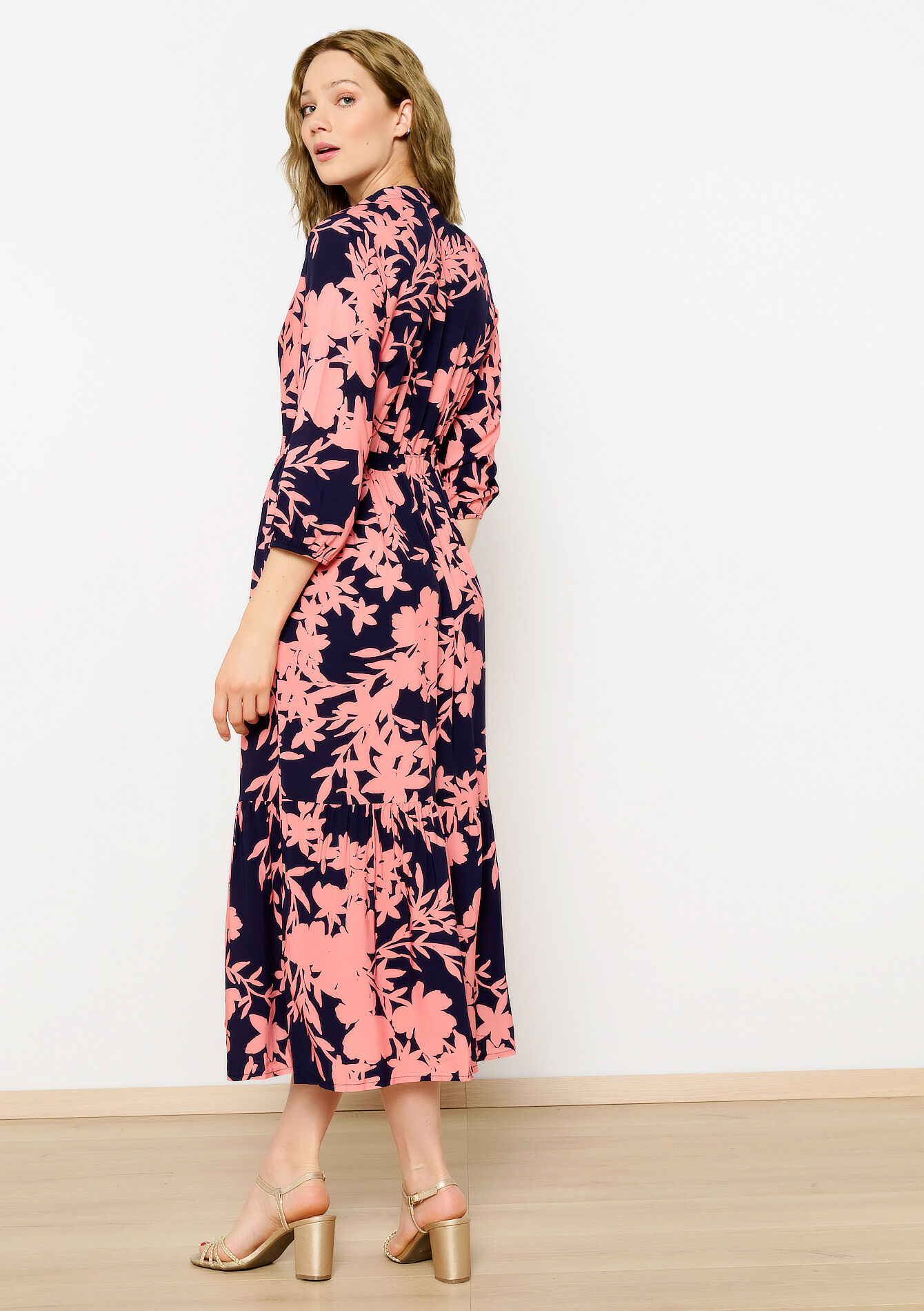 Robe longue à imprimé fleuri, Robe longue à imprimé fleuri - NAVY BASIC - 08103706_2723