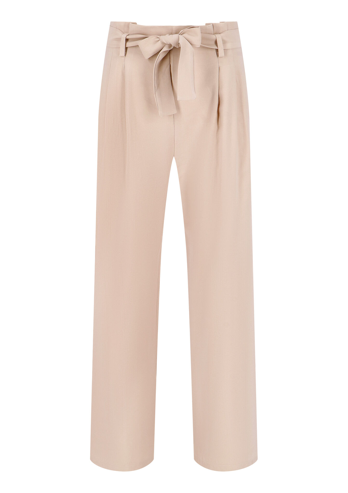 Pantalon paper bag en tencel, Pantalon paper bag en tencel - LT BEIGE - 06100548_2527