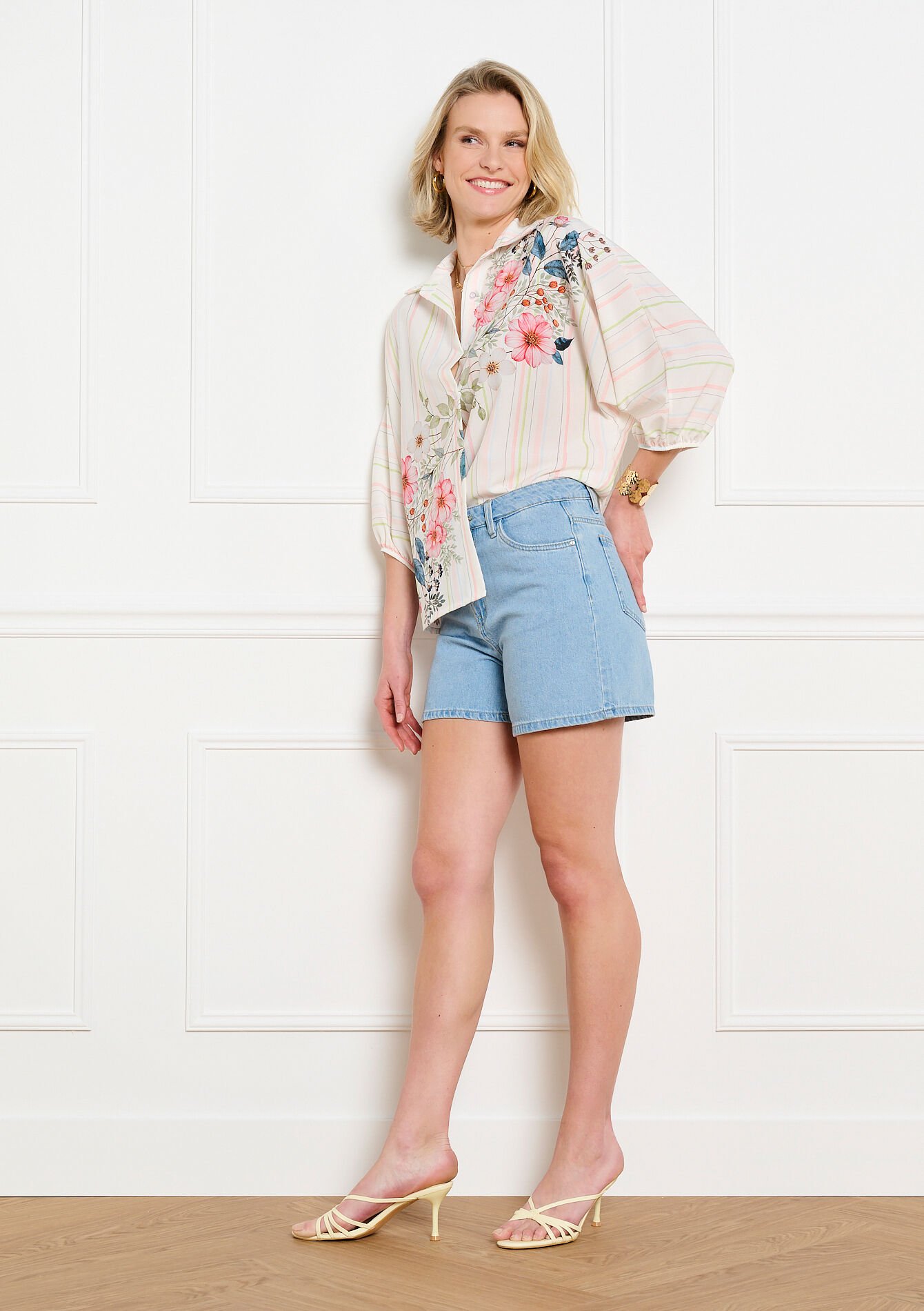 Blouse met bloemenprint - OPTICAL WHITE - 05703125_1019