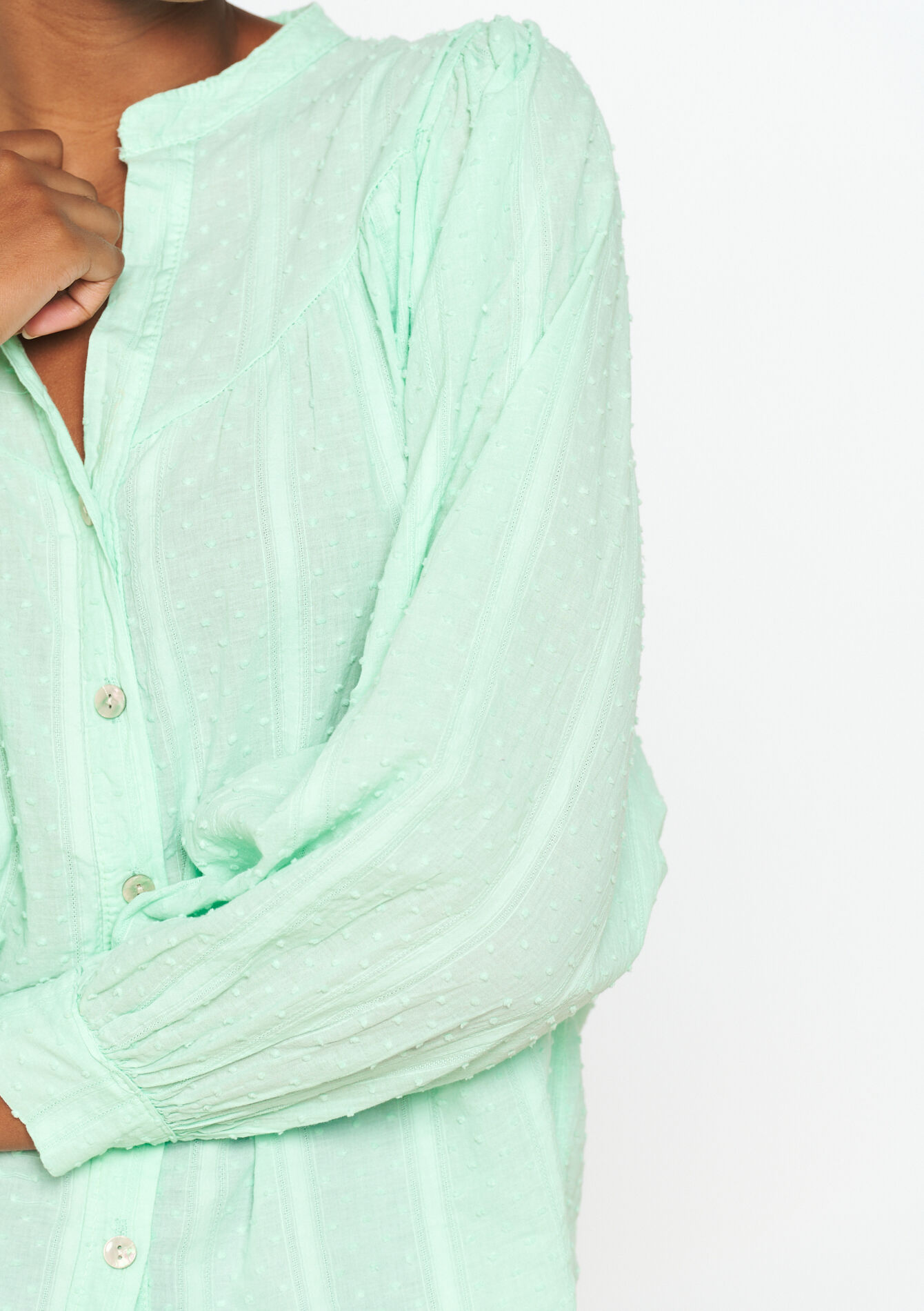 Chemise à plumetis, Chemise à plumetis - LIME - 05702484_4711