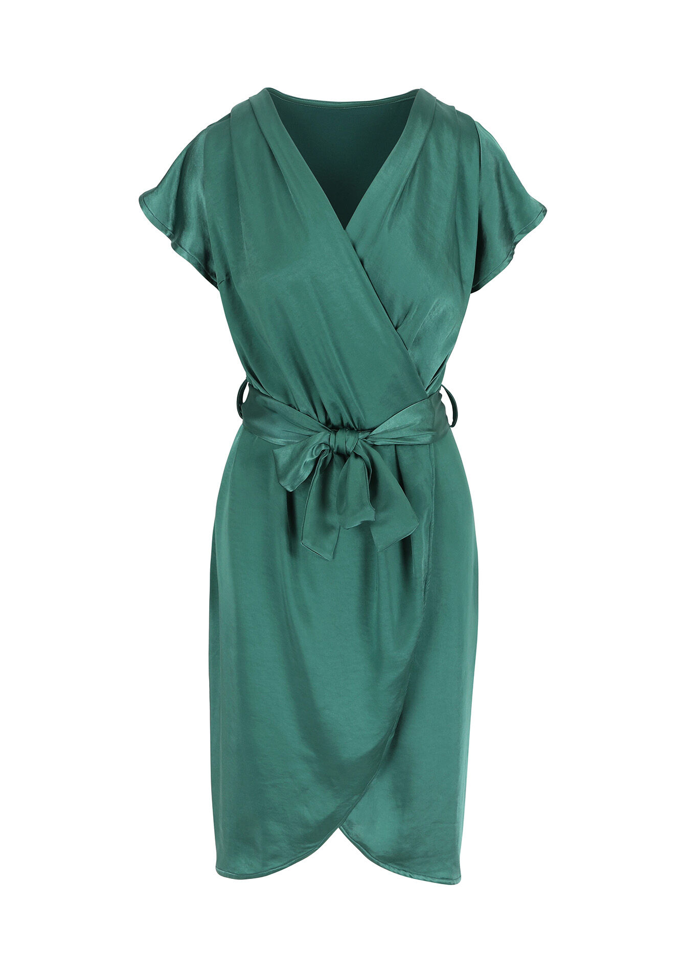 Robe en satin pour demoiselle d'honneur, Robe en satin pour demoiselle d'honneur - EMERALD GREEN - 08103175_414