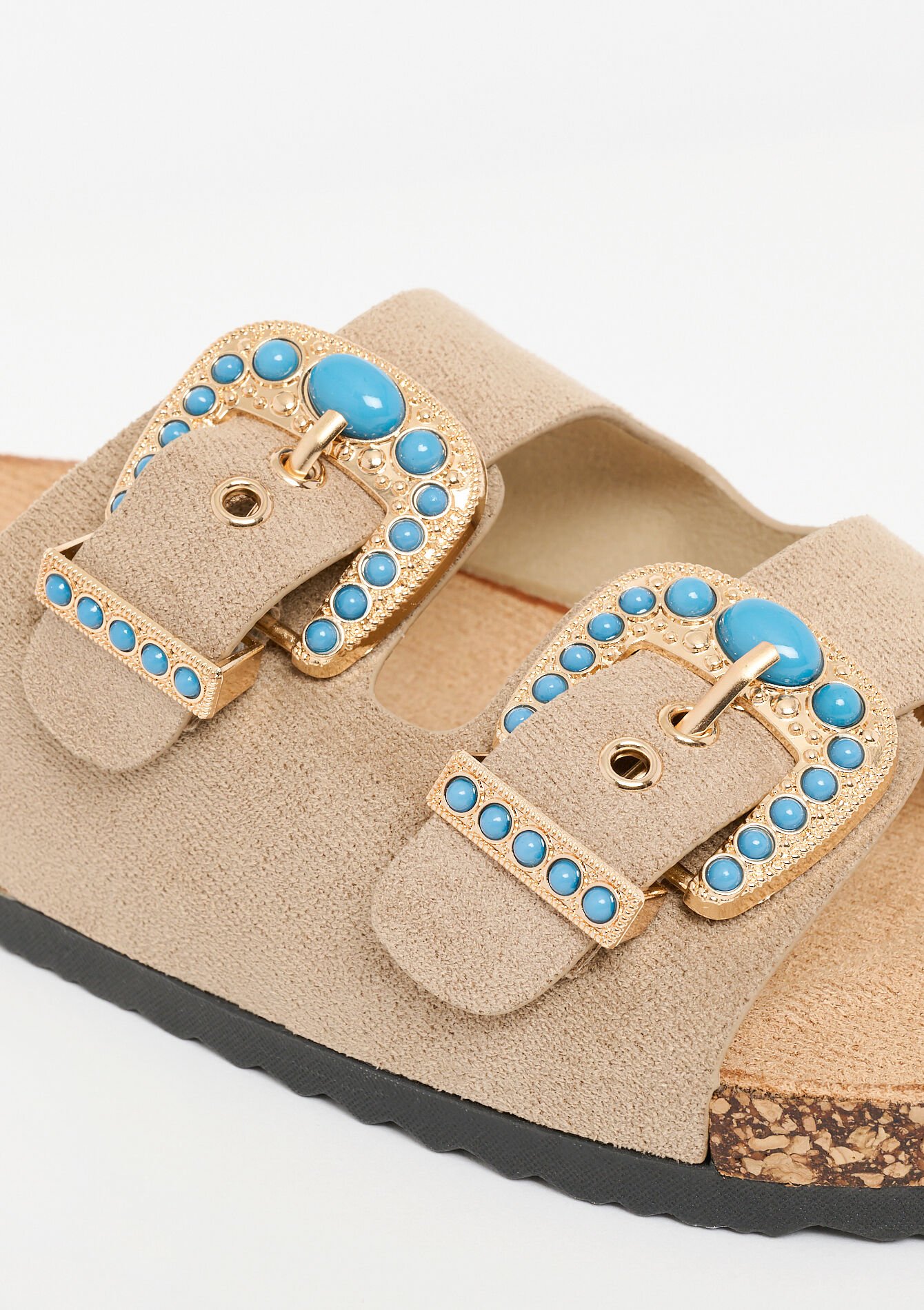 Sandalen met siergespen - BEIGE ASH - 13000856_1904