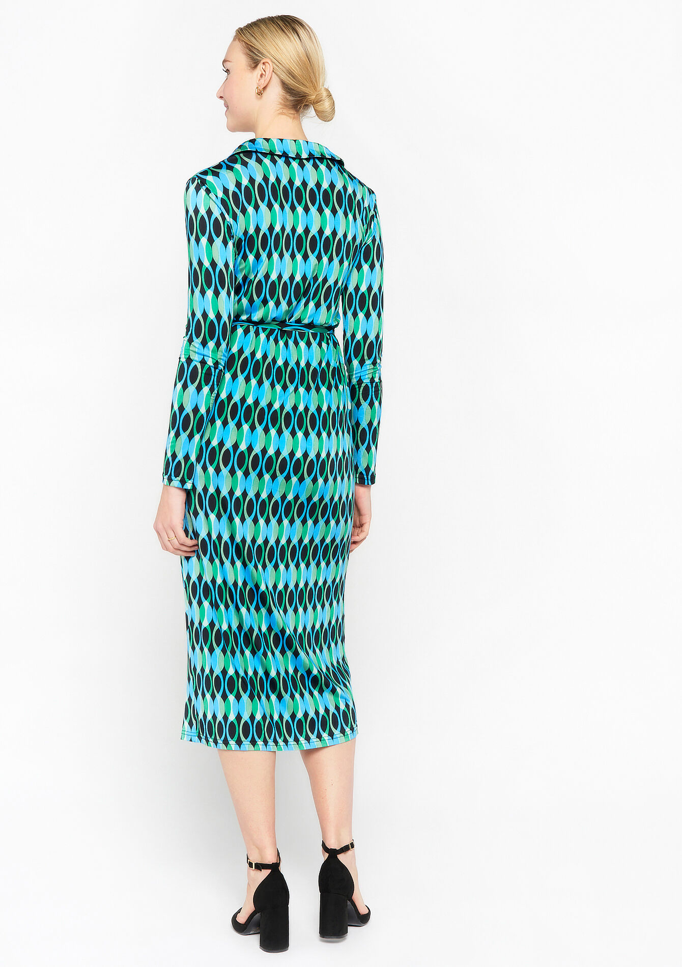 Shirt dress with retro print, Shirt dress with retro print - BLACK - 08601901