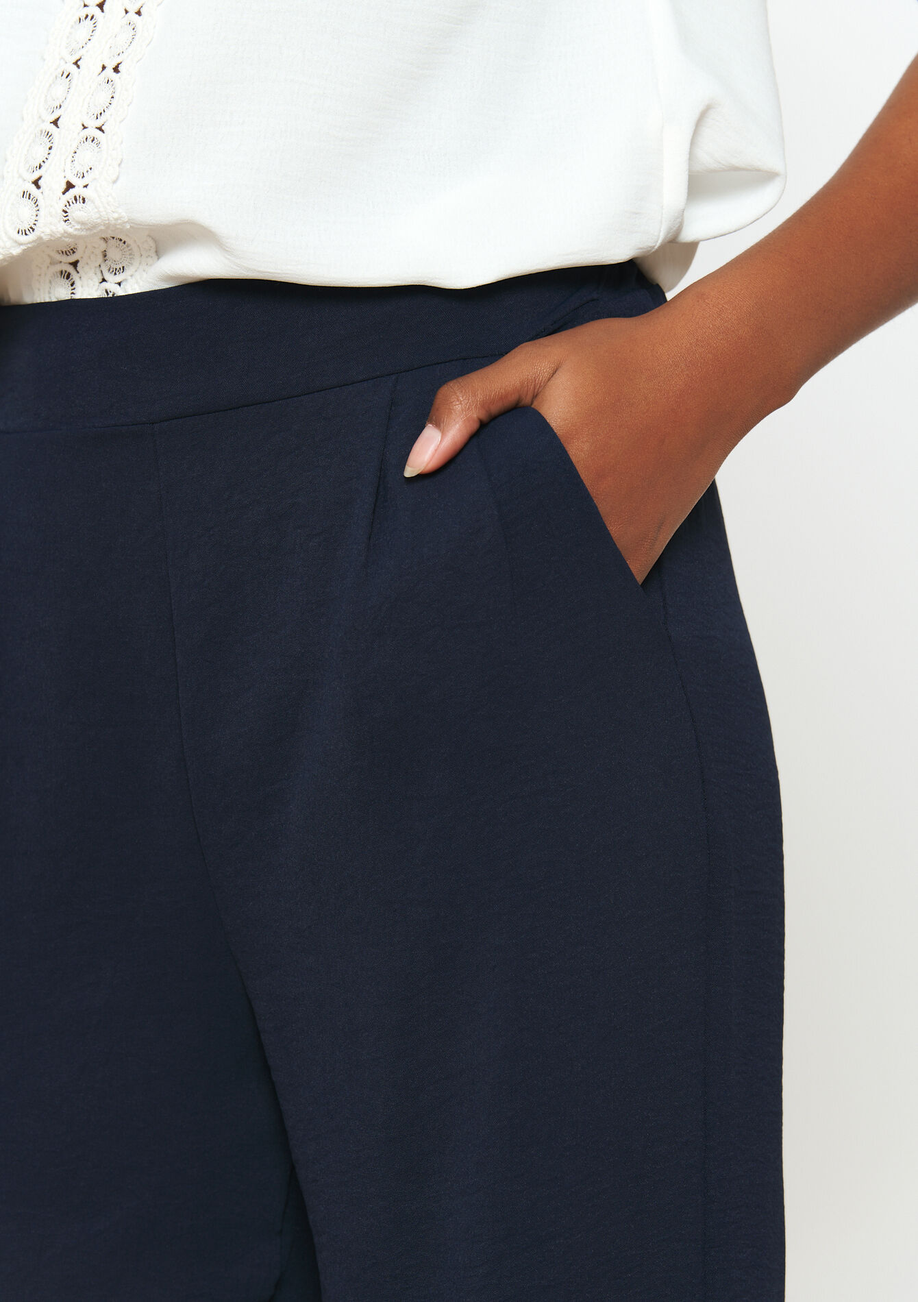 Wide leg trousers, Wide leg trousers - NAVY BASIC - 06600821_2723
