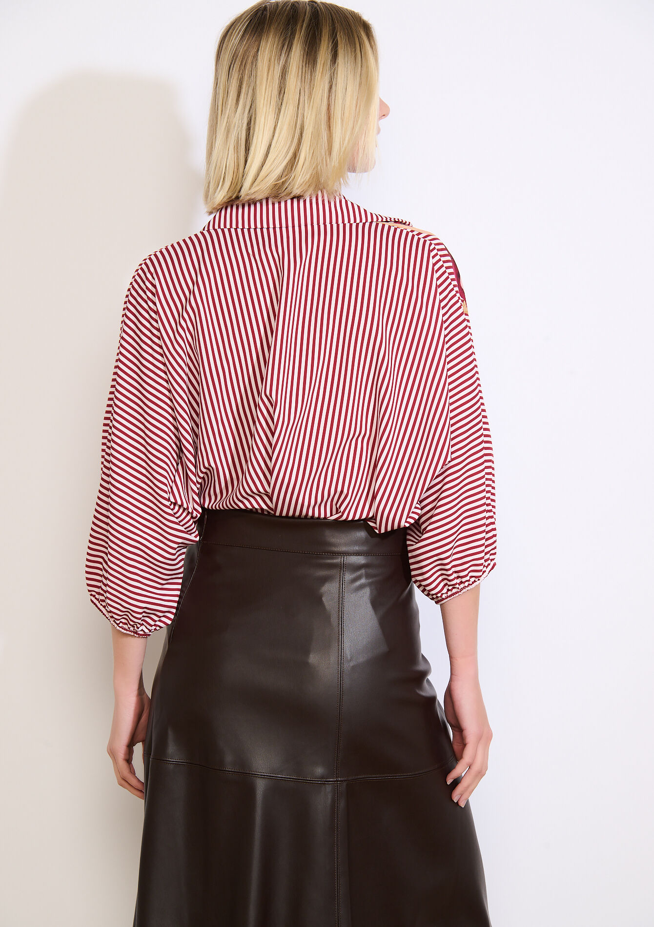 Overhemd met strepen en bloemenprint - BORDEAUX WINE - 05702957_5514