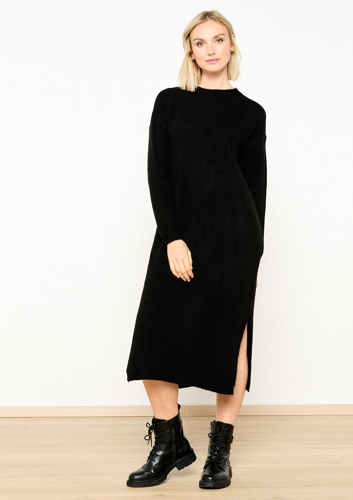 Rechte trui-jurk - BLACK - 08602251_1119