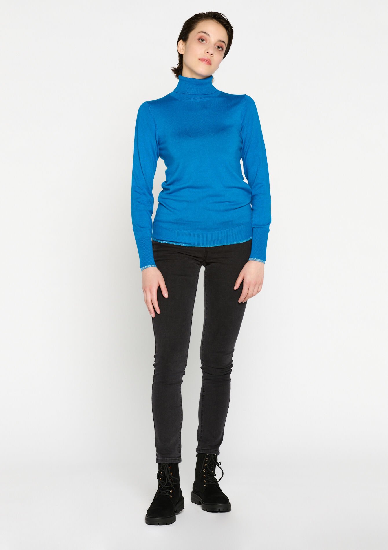 Col roulé uni - TURQUOISE - 04101037_1759