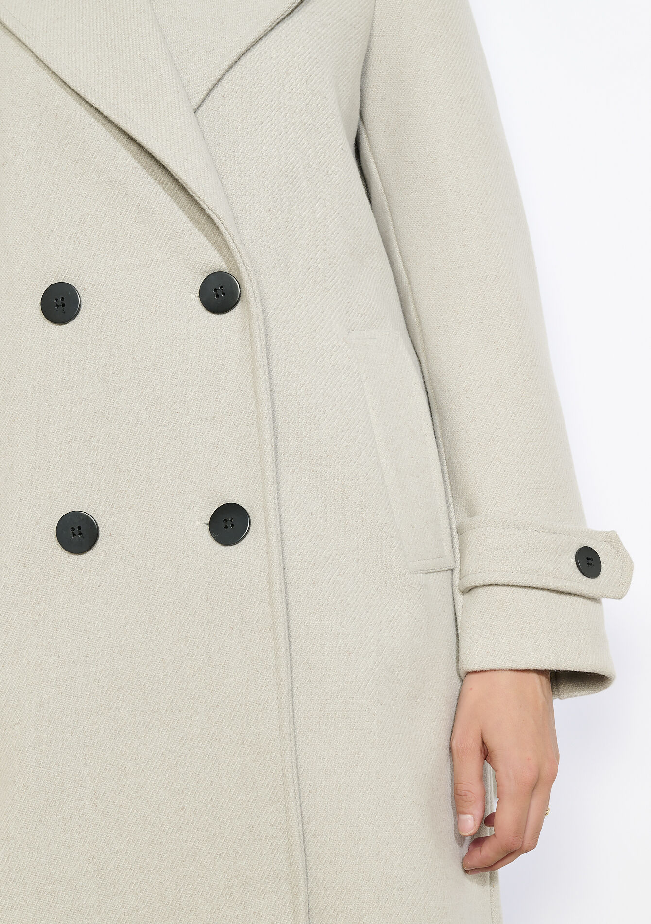 Manteau croisé structuré, Manteau croisé structuré - LT BEIGE - 23000797_2527
