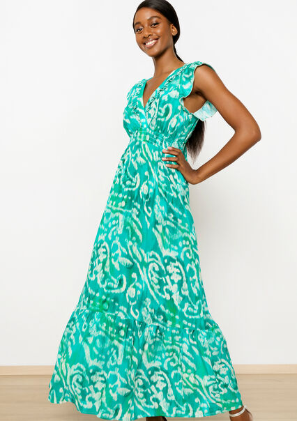 Maxi-jurk met ikatprint - BLUE LAGOON - 08103634_2521