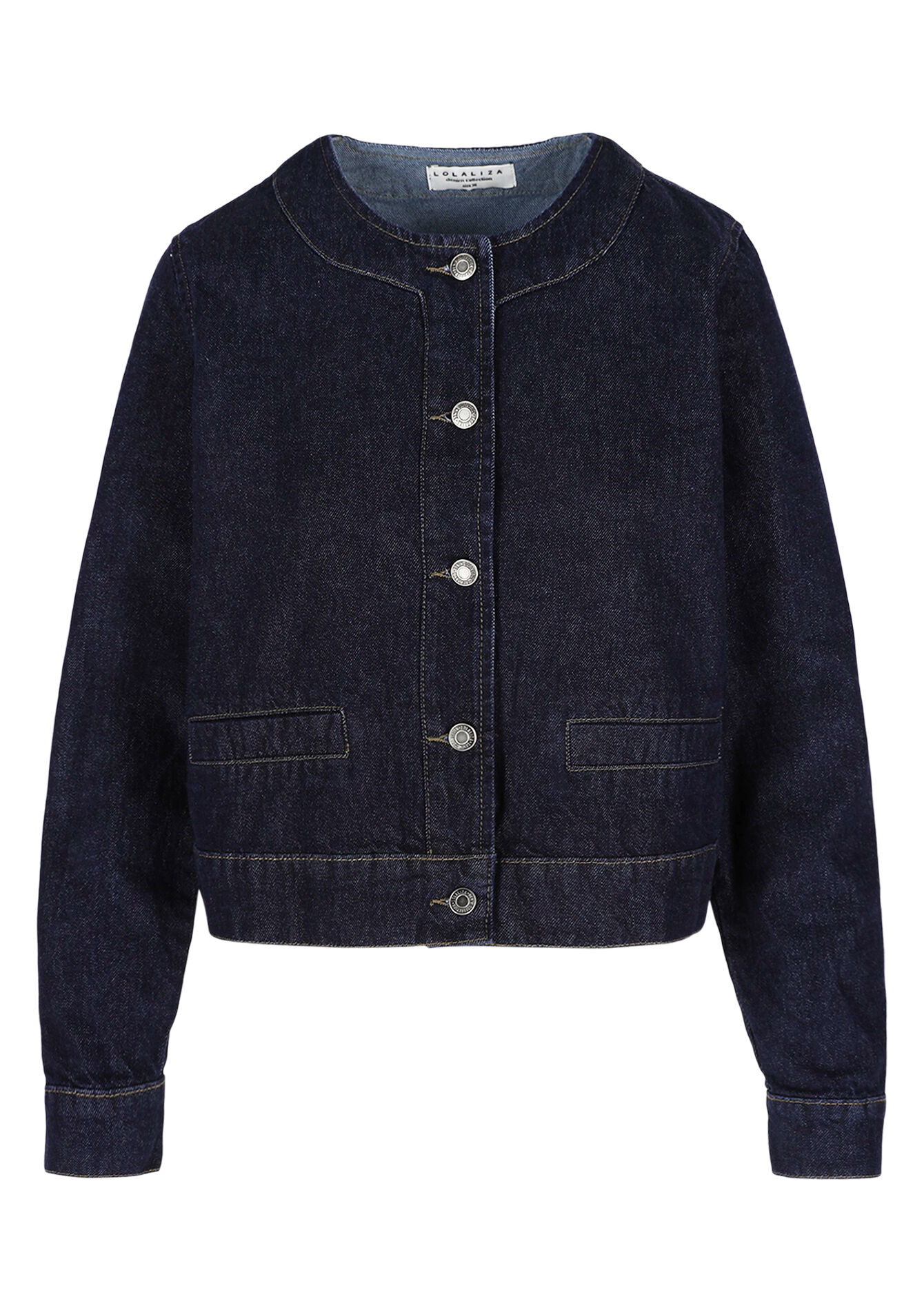 Veste en denim structuré - DARK BLUE - 09101078_0501