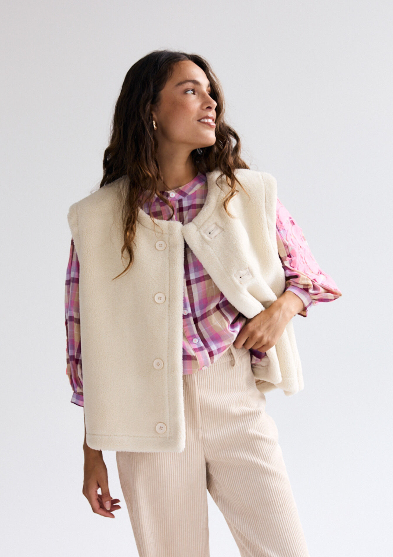 Omkeerbare gevoerde vest, Omkeerbare gevoerde vest - OFFWHITE - 09001470_1001