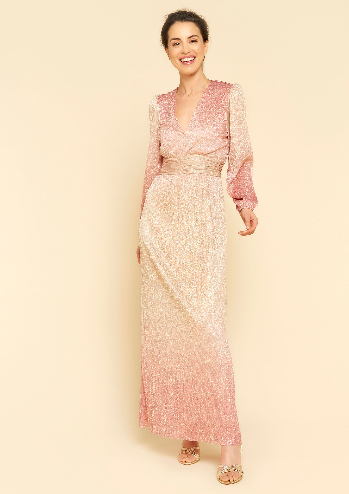 Maxi-jurk voor bruidsmeisjes, Maxi-jurk voor bruidsmeisjes - NUDE PINK - 08601906_1301