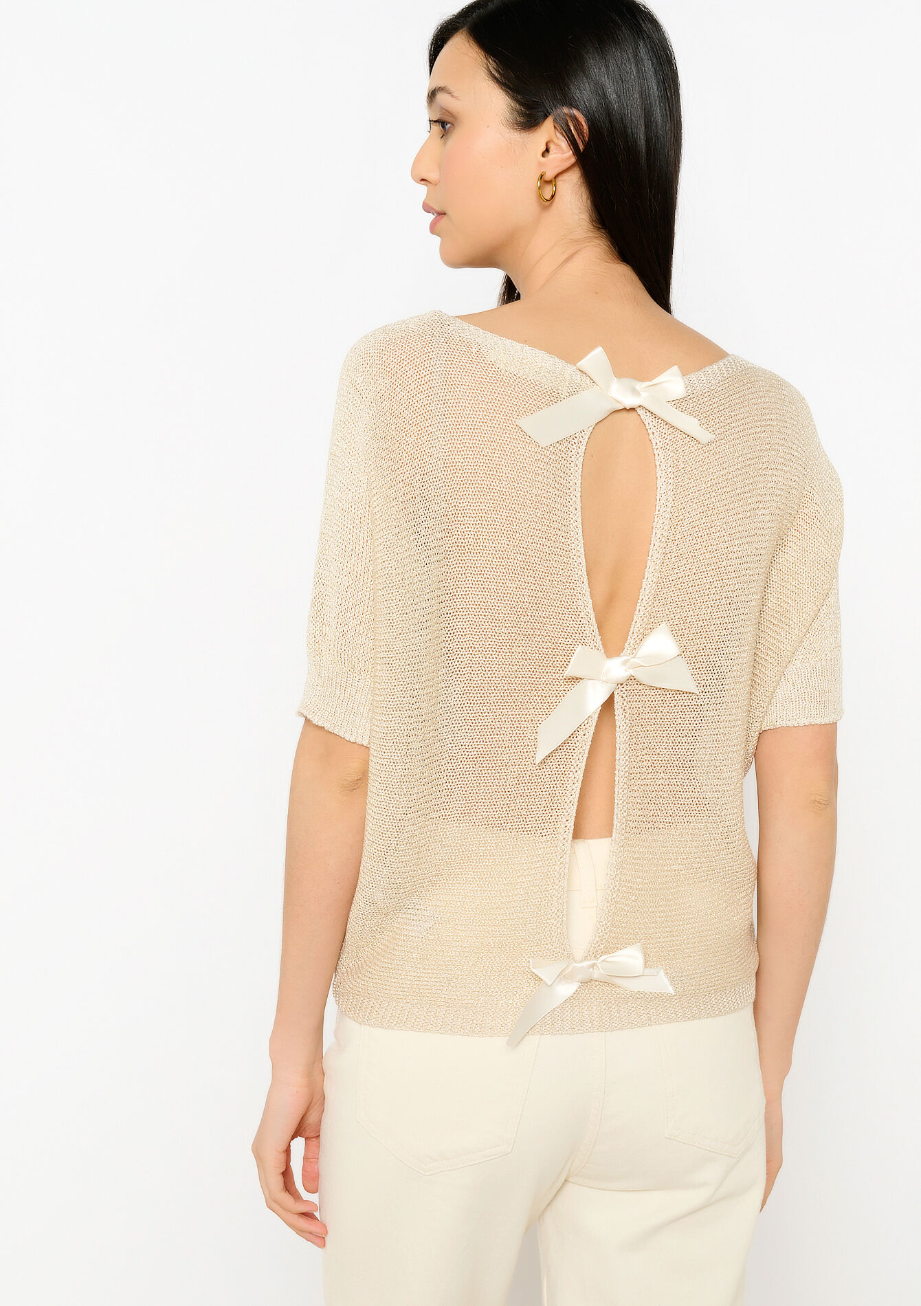 Pullover en lurex, Pullover en lurex - BEIGE CHINE - 04006600_4025