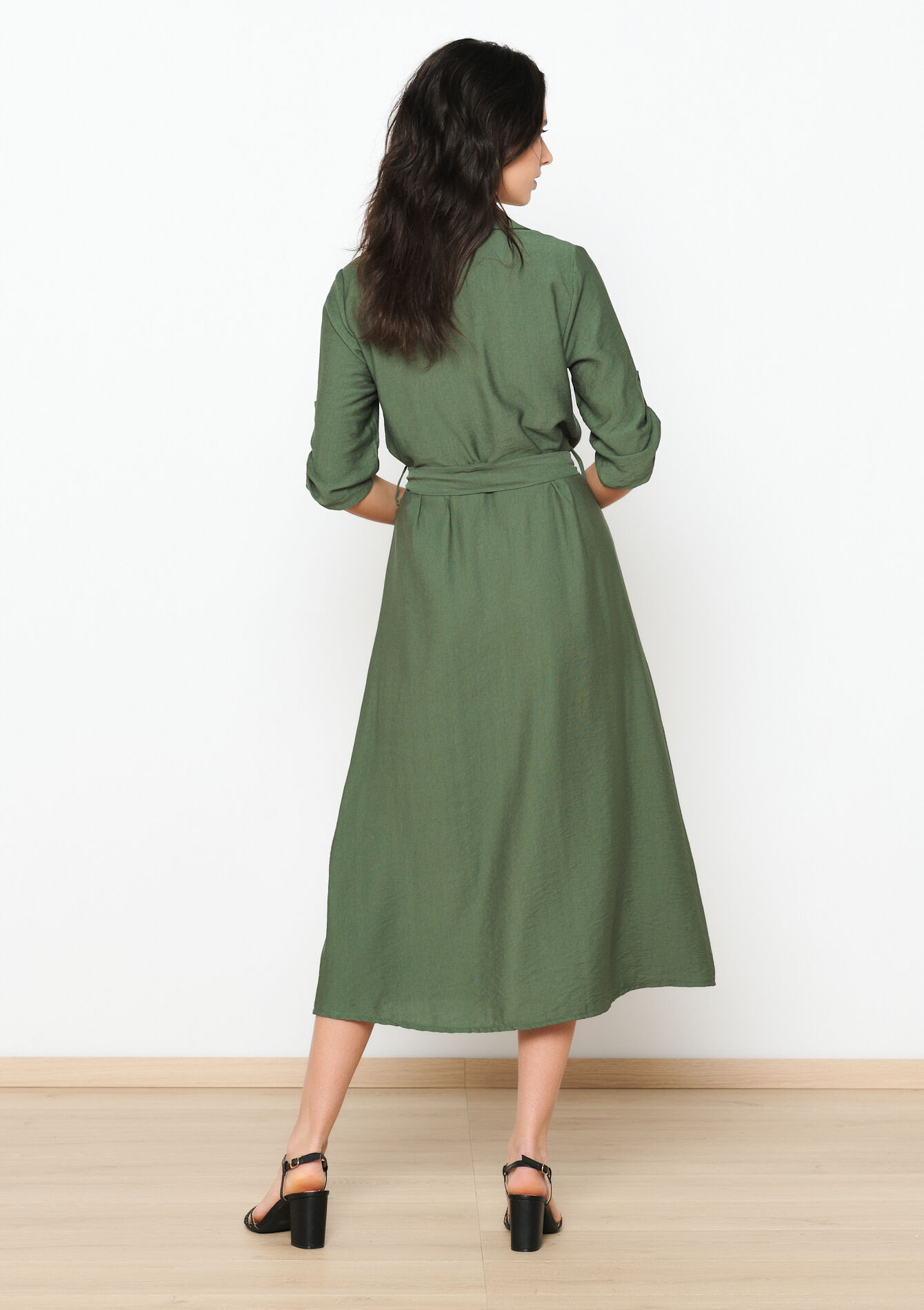 Robe-chemise mi-longue - KHAKI FADED - 1100608