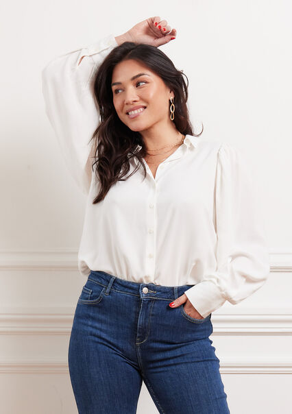 Shirt with voluminous sleeves - OFFWHITE - 05702408_1001
