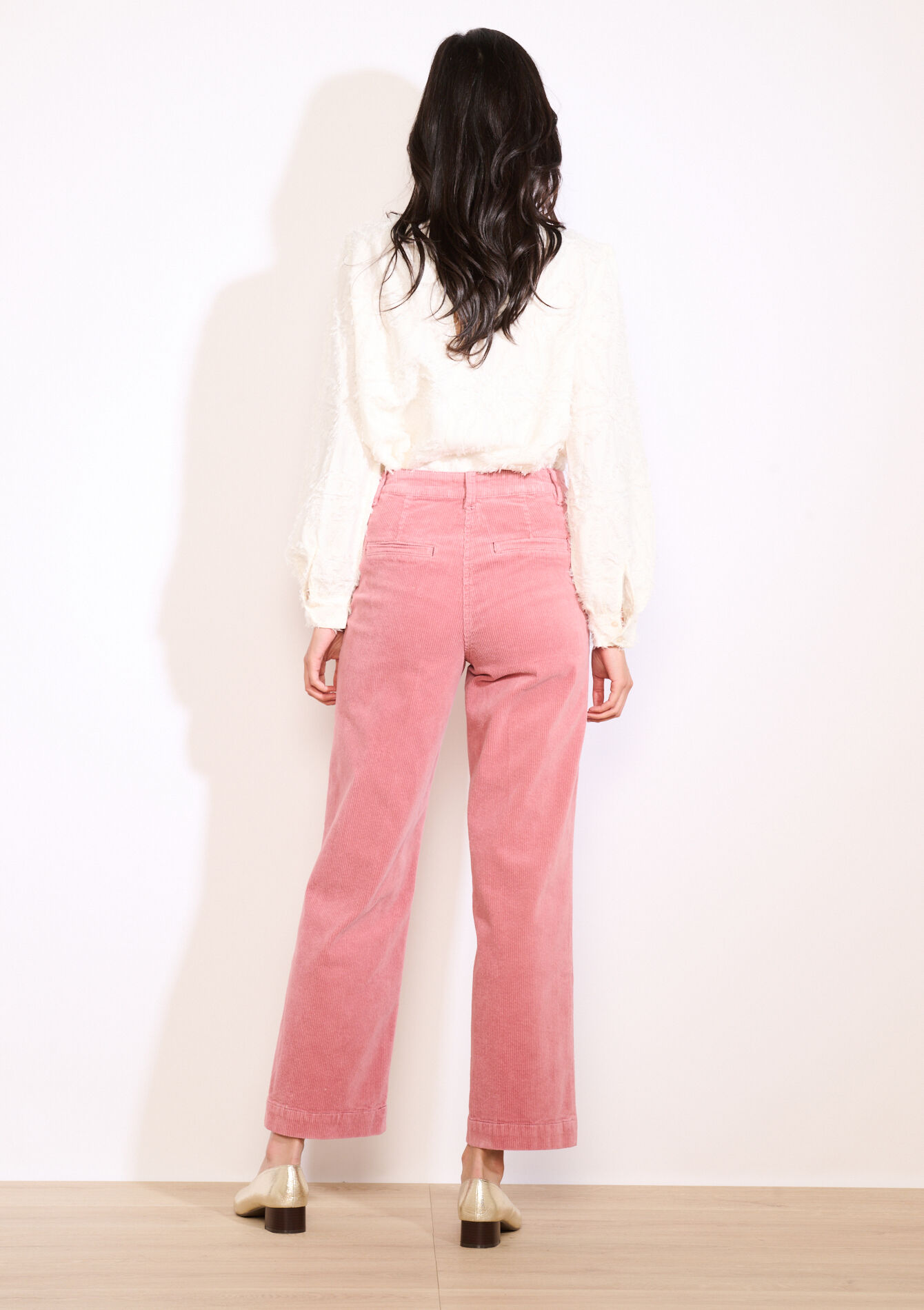 Corduroy broek met knopen, Corduroy broek met knopen - COSMETIC PINK - 06004599_5733