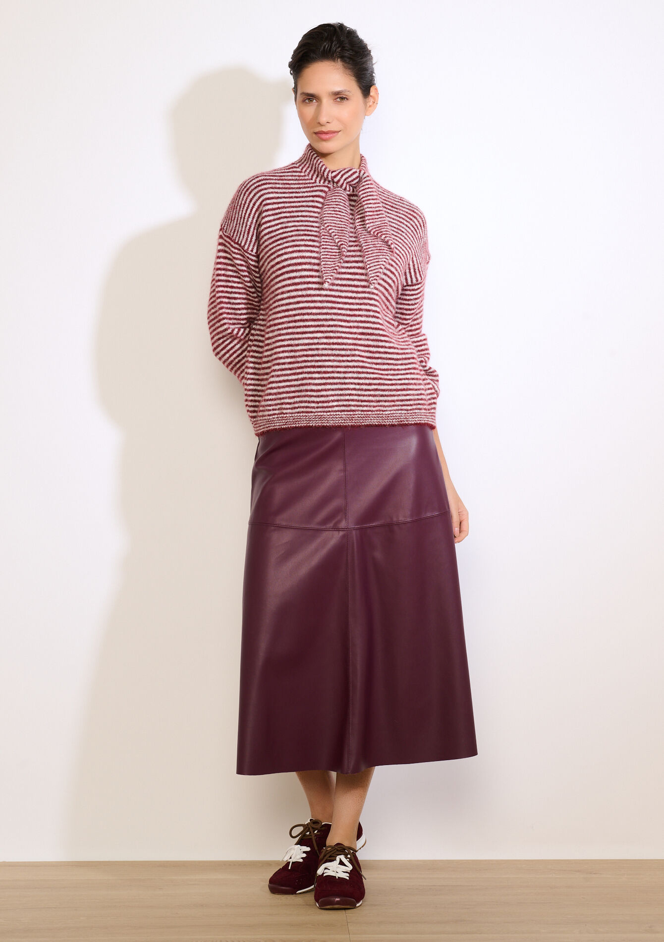 Gestreepte trui met strik, Gestreepte trui met strik - BORDEAU WINE - 04007137_1467