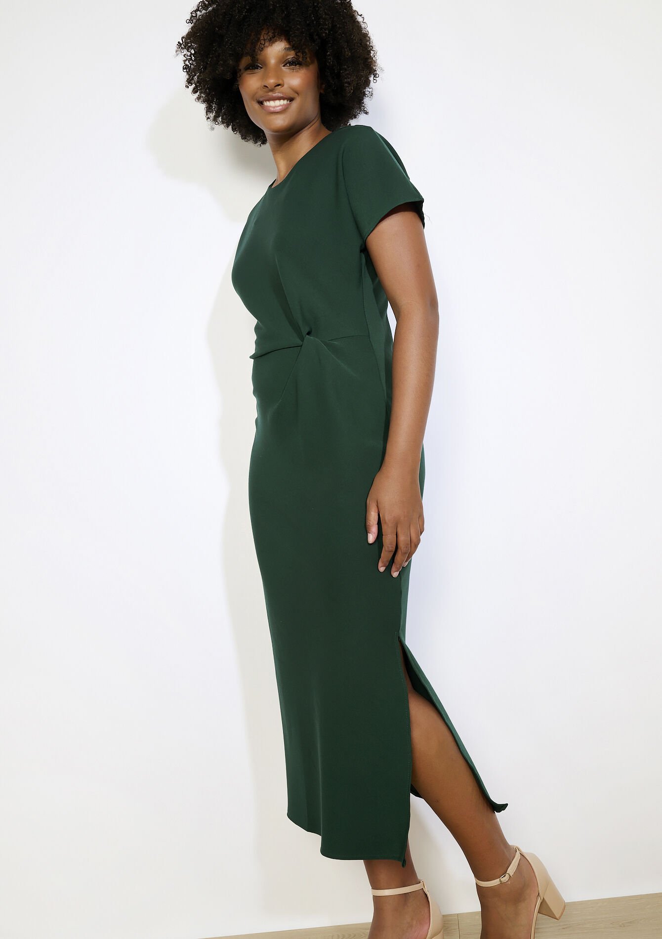 Robe midi bodycon, Robe midi bodycon - BOTTLE GREEN - 08104277_1778