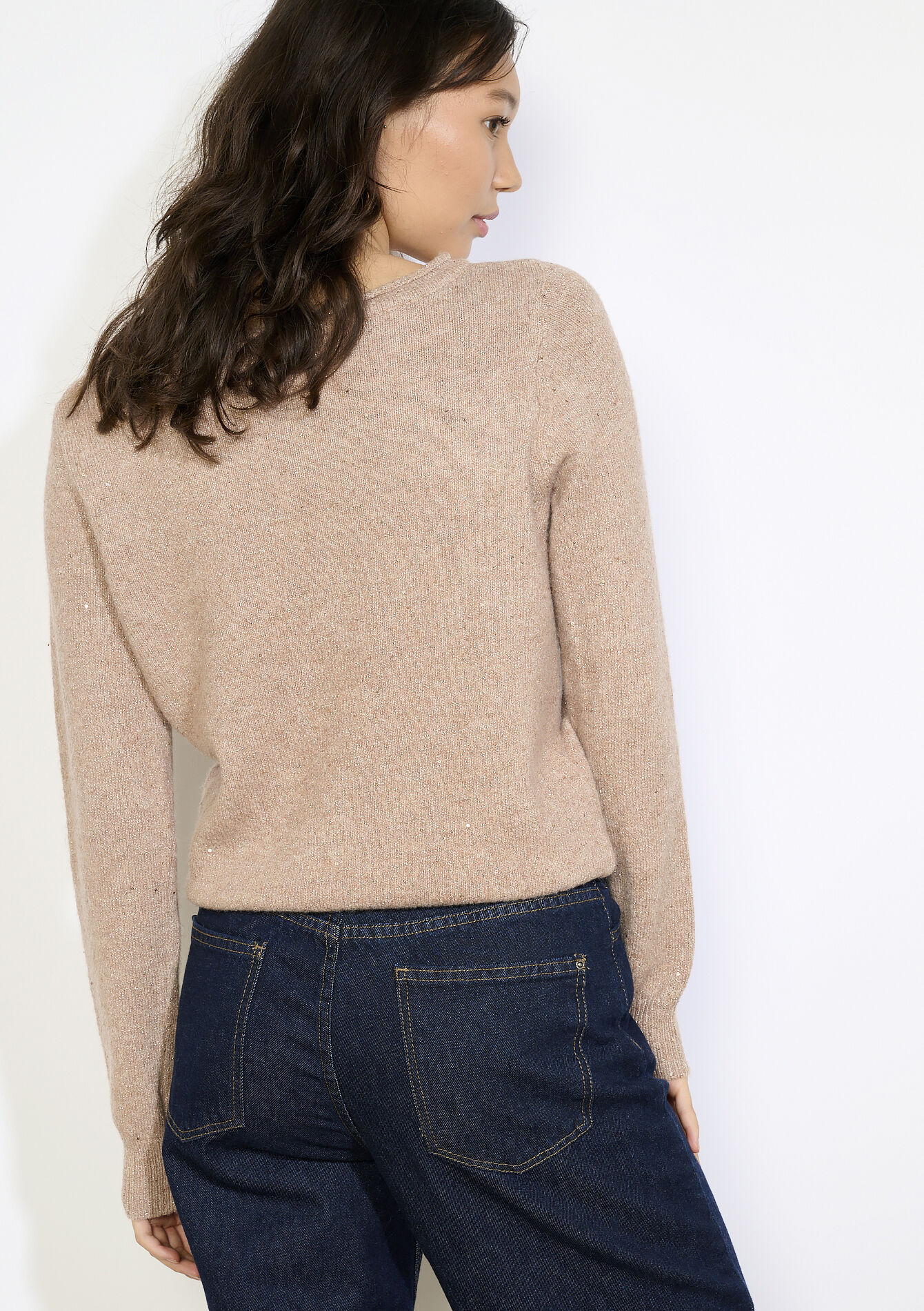 Zachte glittertrui, Zachte glittertrui - LIGHT TAUPE - 04006935_2572