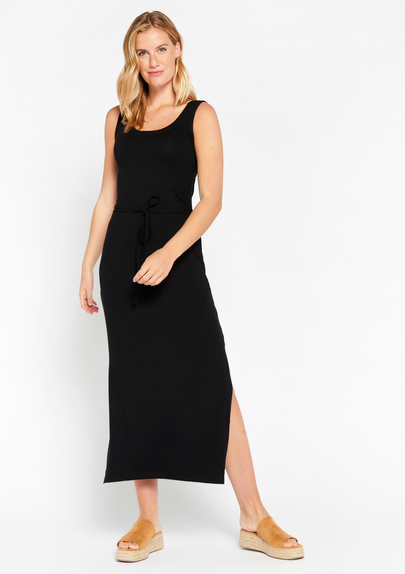 Maxi dress with open back, Maxi dress with open back - BLACK - 08601826_1119