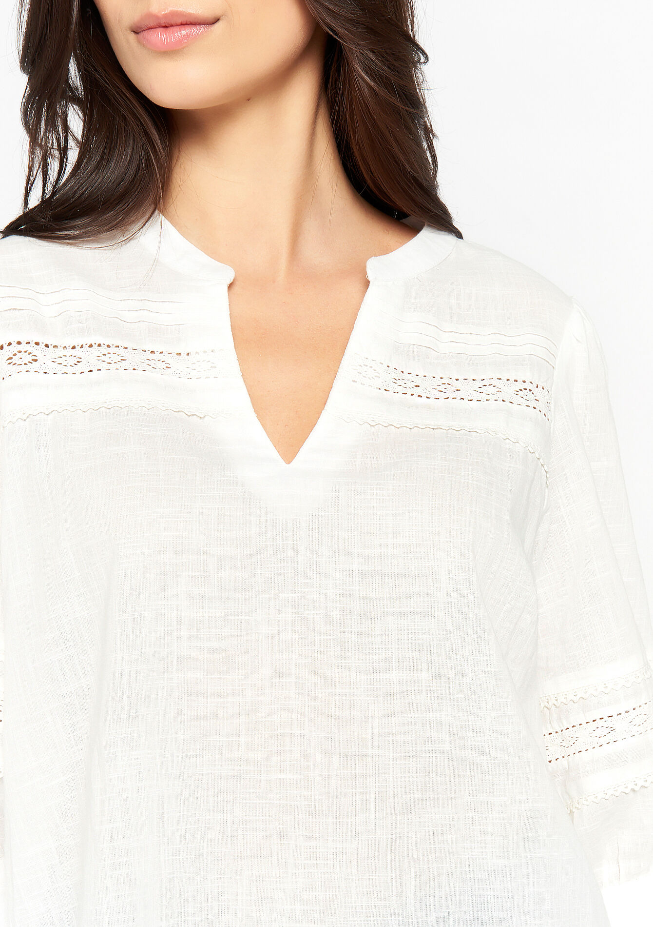 Blouse en coton - OPTICAL WHITE - 05702072_1019