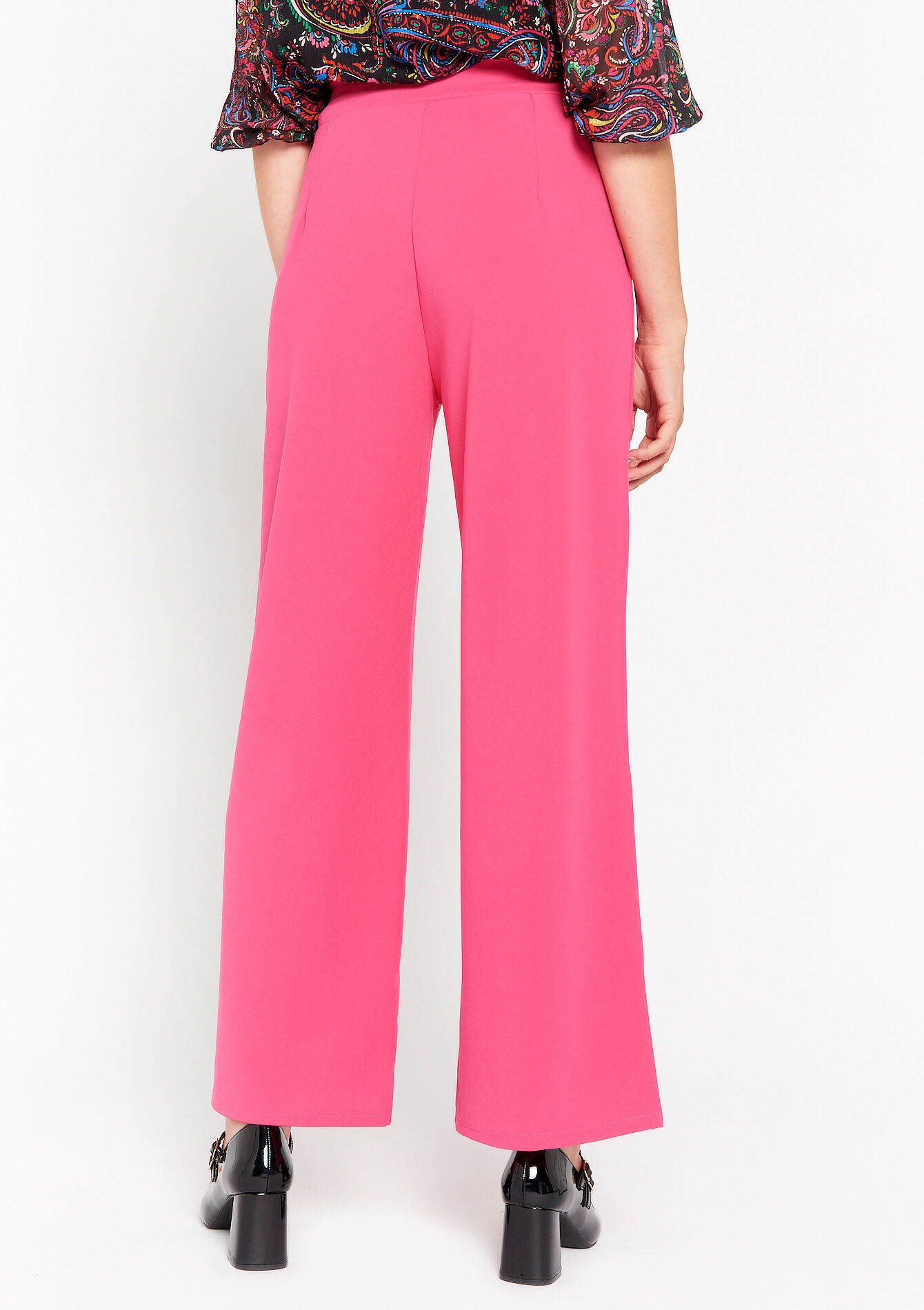 Pantalon évasé - FUCHSIA - 06600775_5626