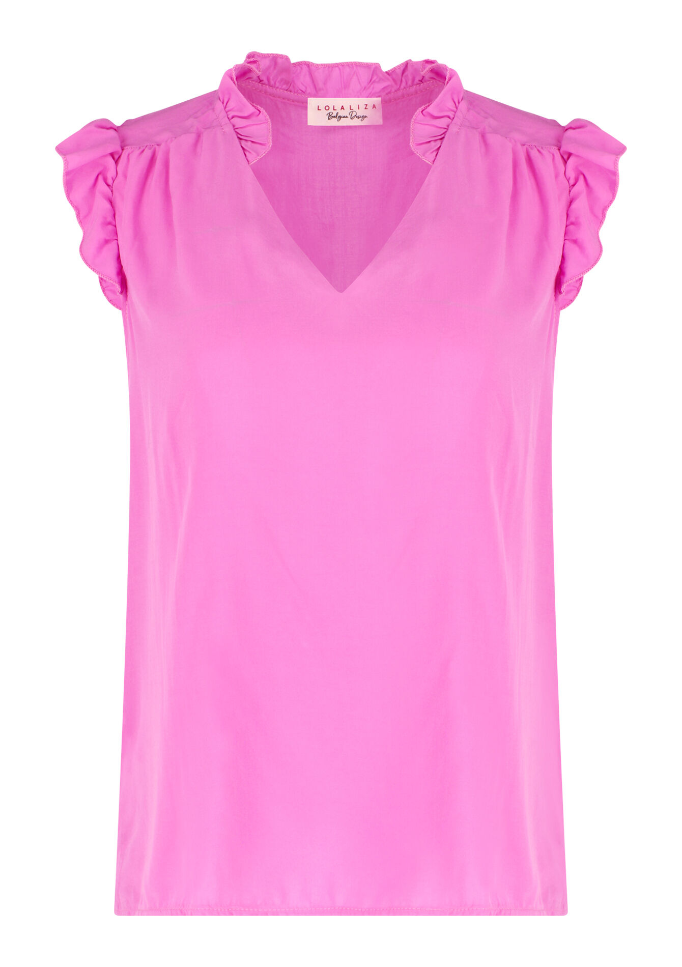 Blouse with ruffles, Blouse with ruffles - PINK BUBBLEGUM - 05702251_1477