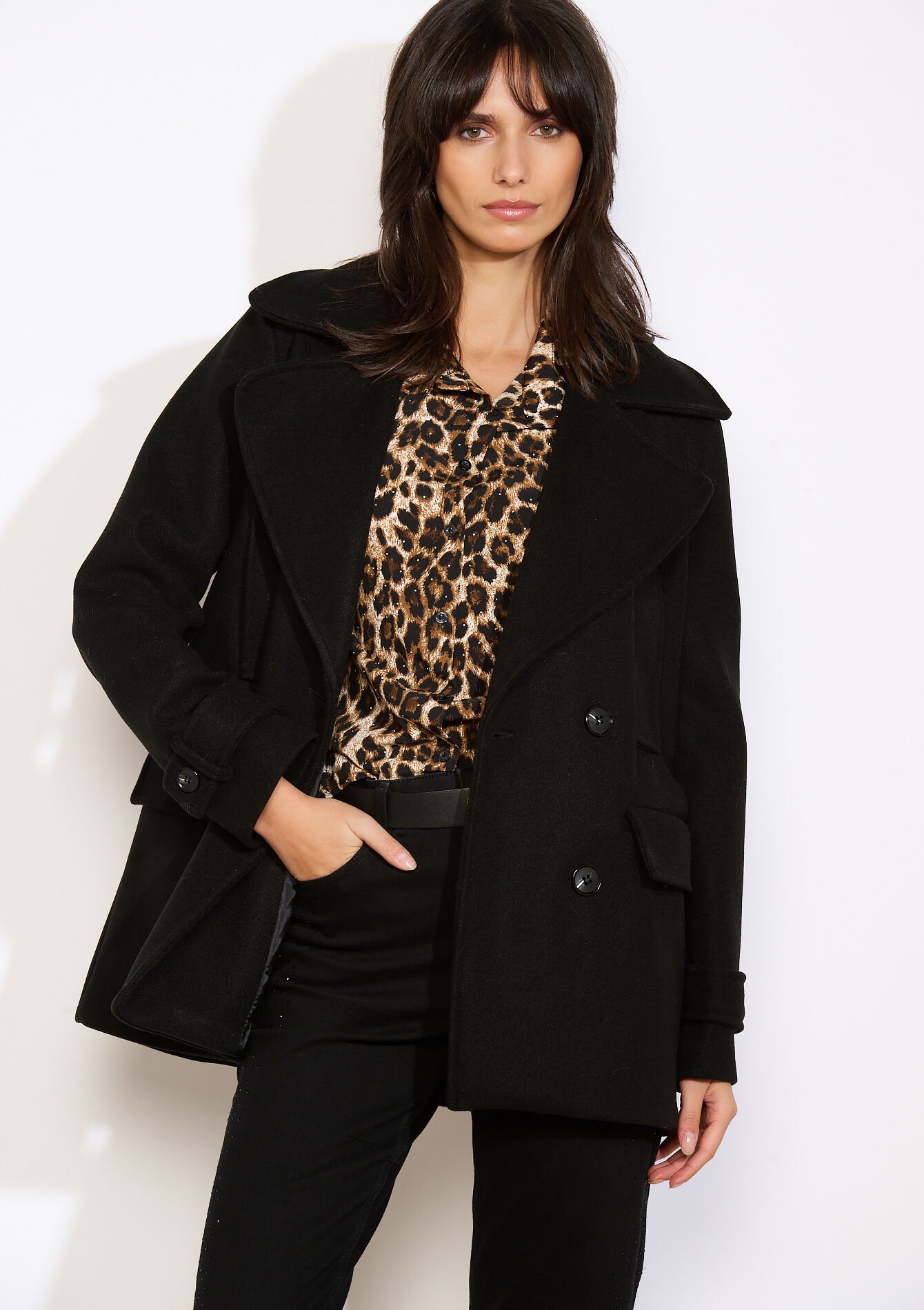 Manteau croisé, , back