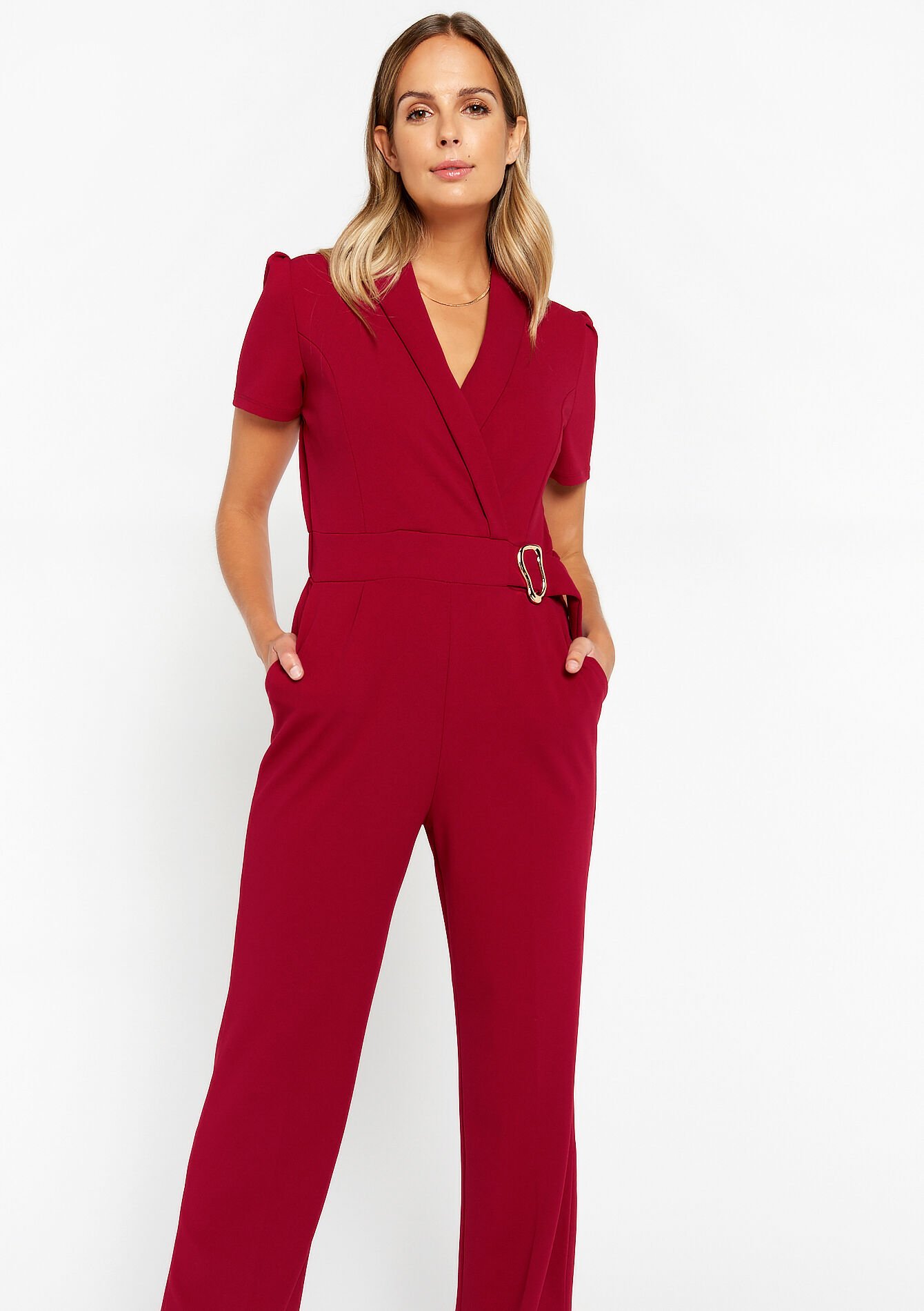 Jumpsuit with wrap top, Jumpsuit with wrap top - RED LIPSTICK - 06004533_5310