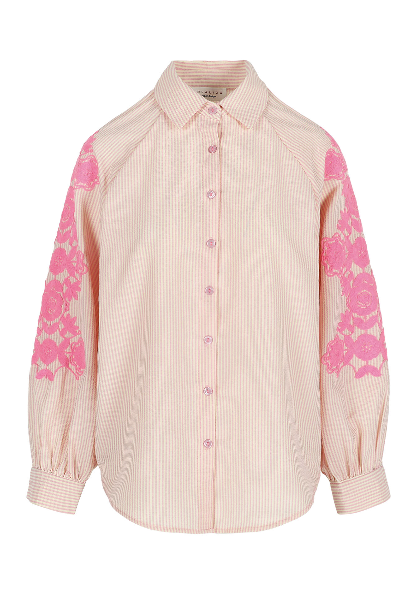 Losvallende blouse met borduursels - PASTEL PEACH - 05703032_1974