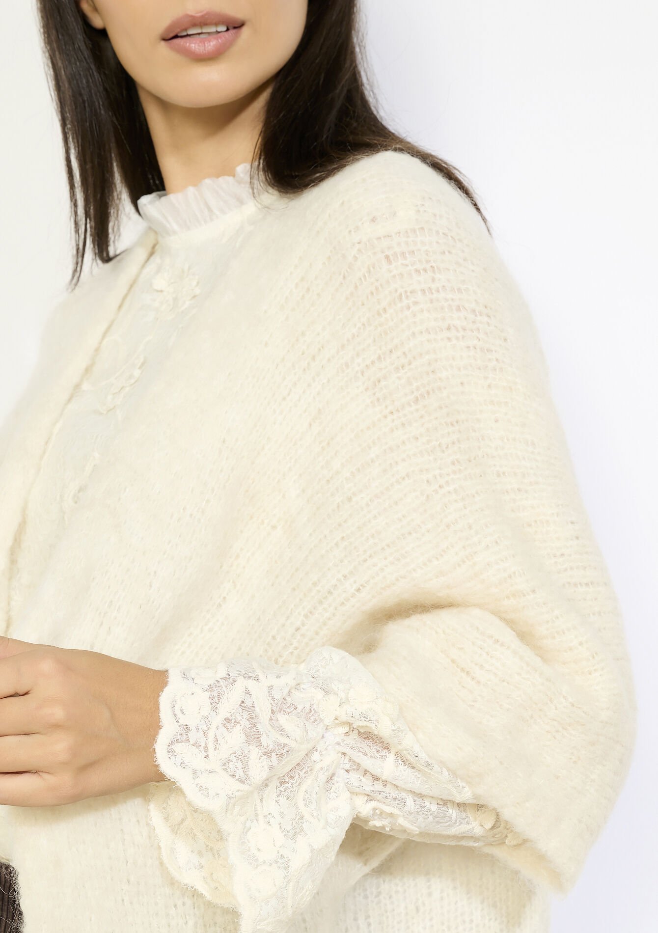 Losvallend gebreide vest, Losvallend gebreide vest - VANILLA WHITE - 04101371_1013