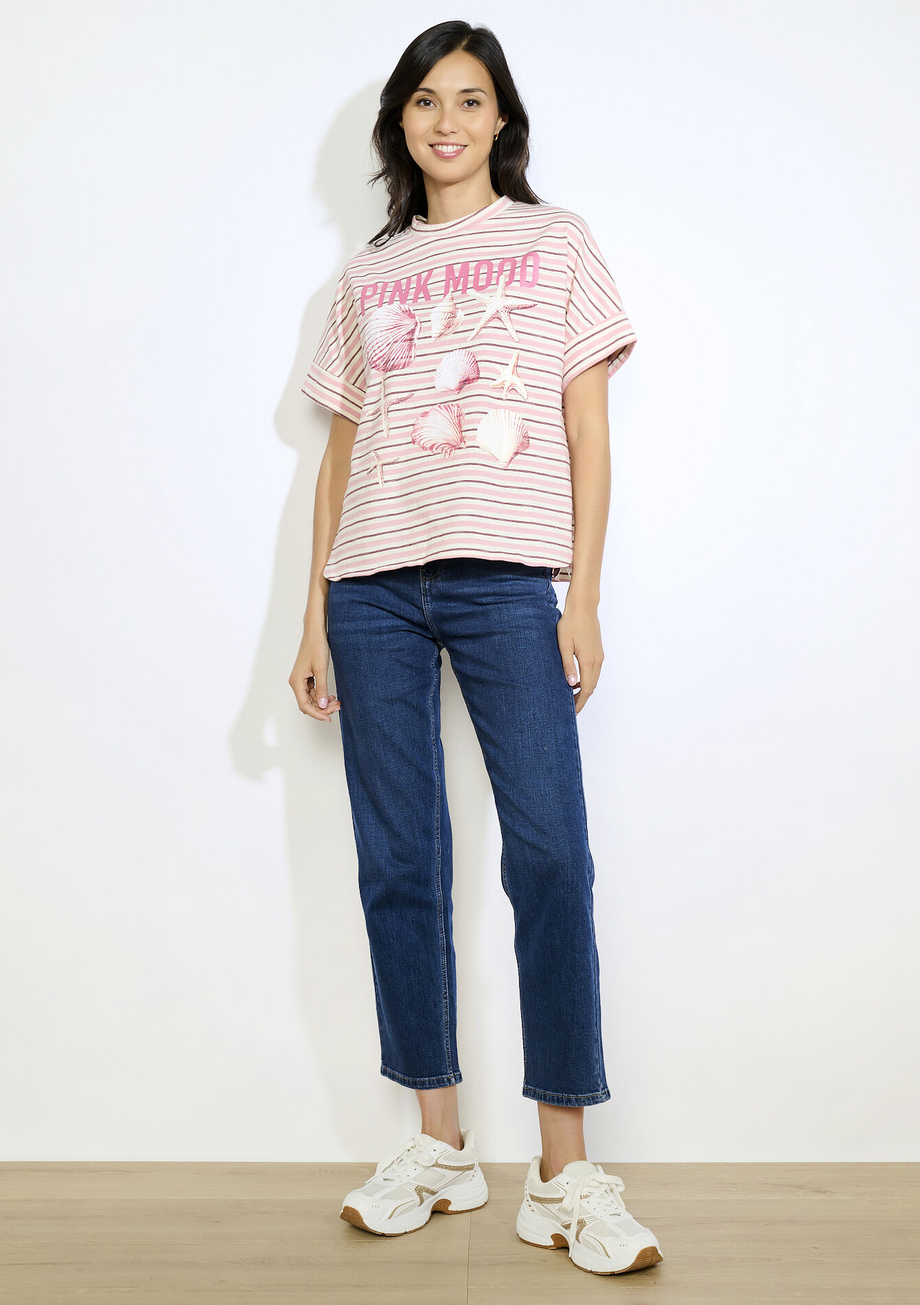 T-shirt à rayures marin, T-shirt à rayures marin - PINK BUBBLEGUM - 02301915_1477