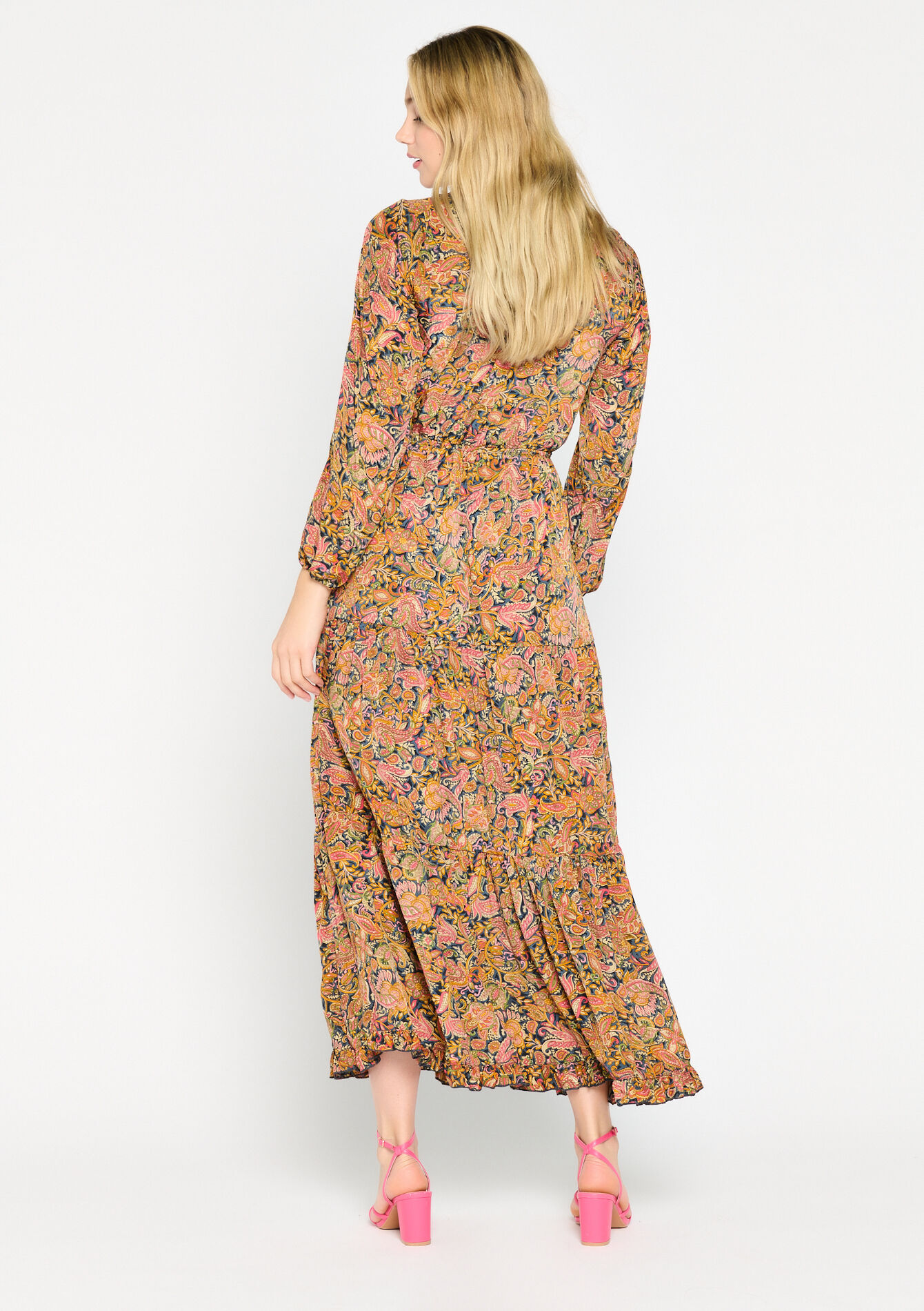 Maxi-jurk met print - KHAKI FADED - 08601829_4326