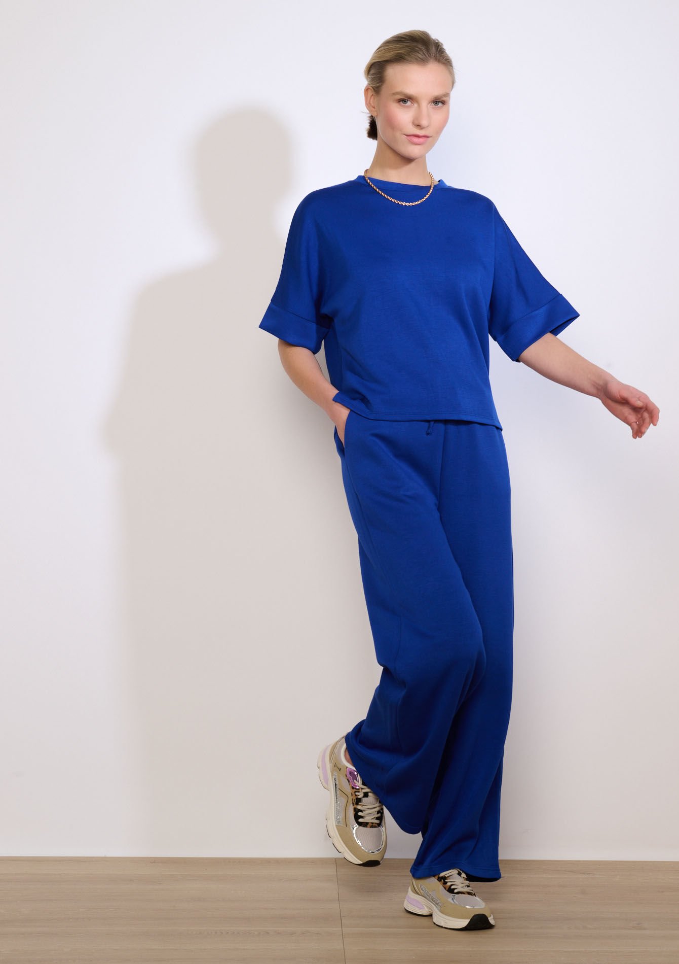 Modal T-shirt met ronde hals, Modal T-shirt met ronde hals - ELECTRIC BLUE - 15100407_1619