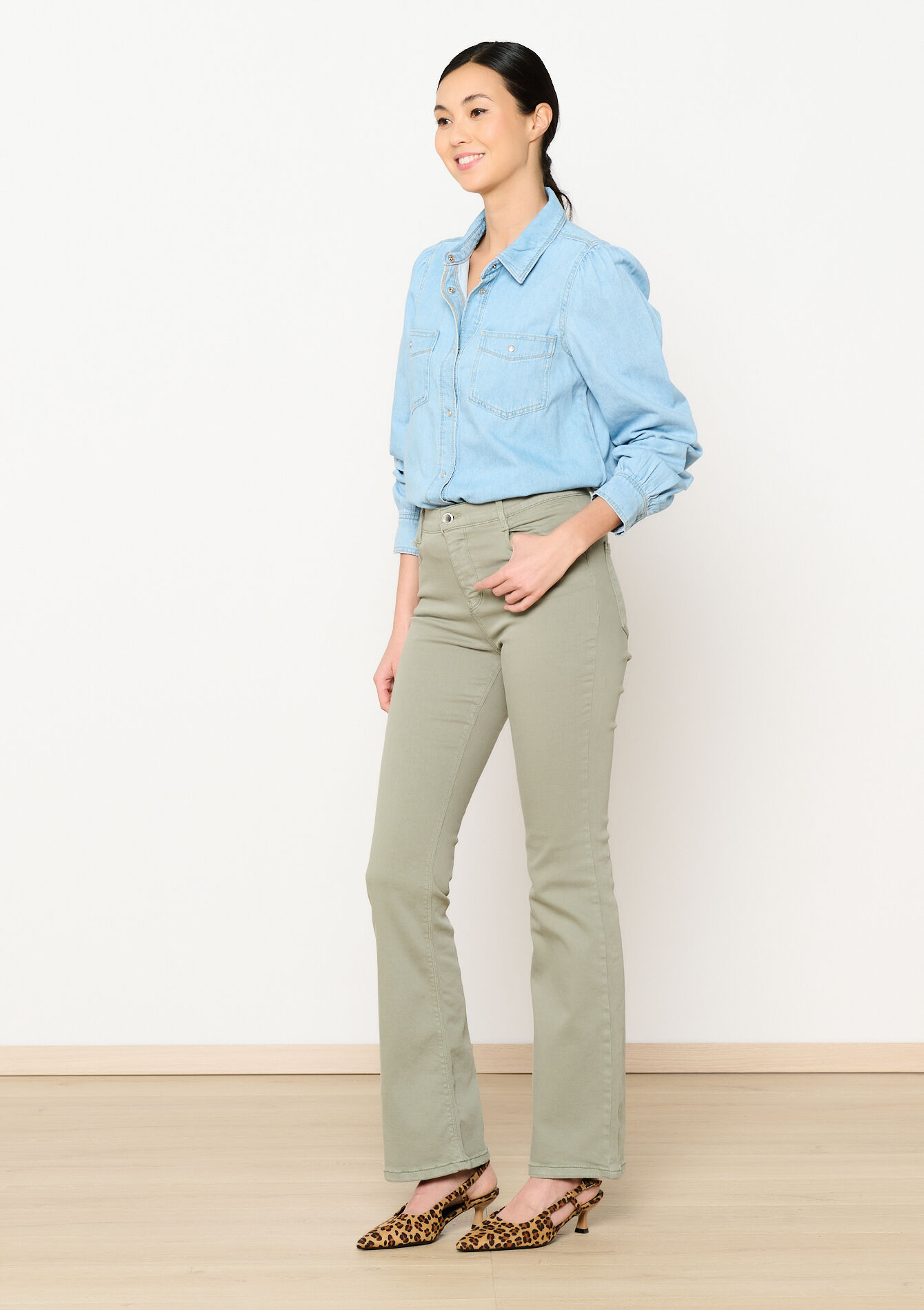 Multiple size bootcut broek, Multiple size bootcut broek - KHAKI FADED - 06004571_4326