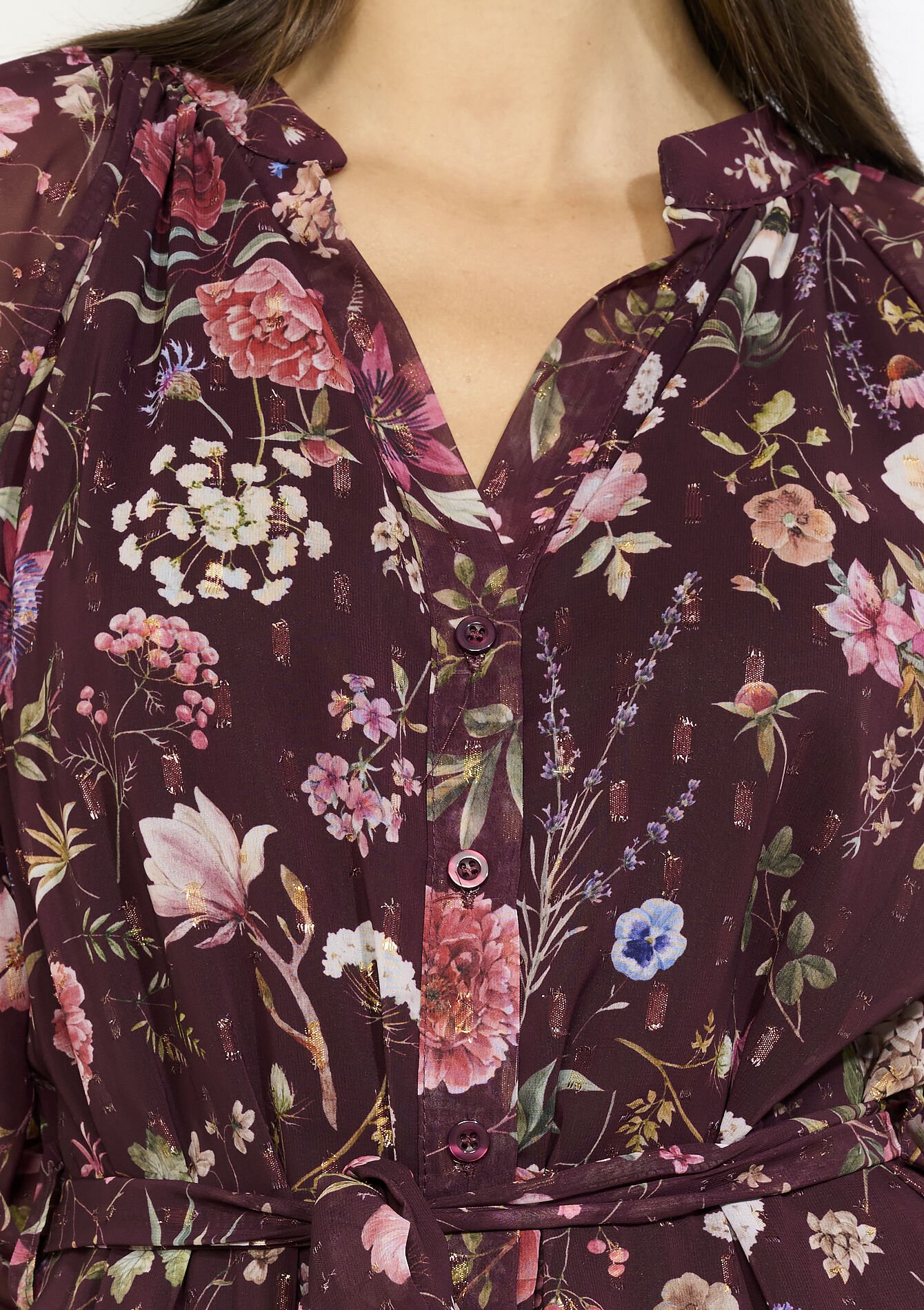 Robe fluide à imprimé floral, Robe fluide à imprimé floral - BORDEAUX WINE - 08104310_5514