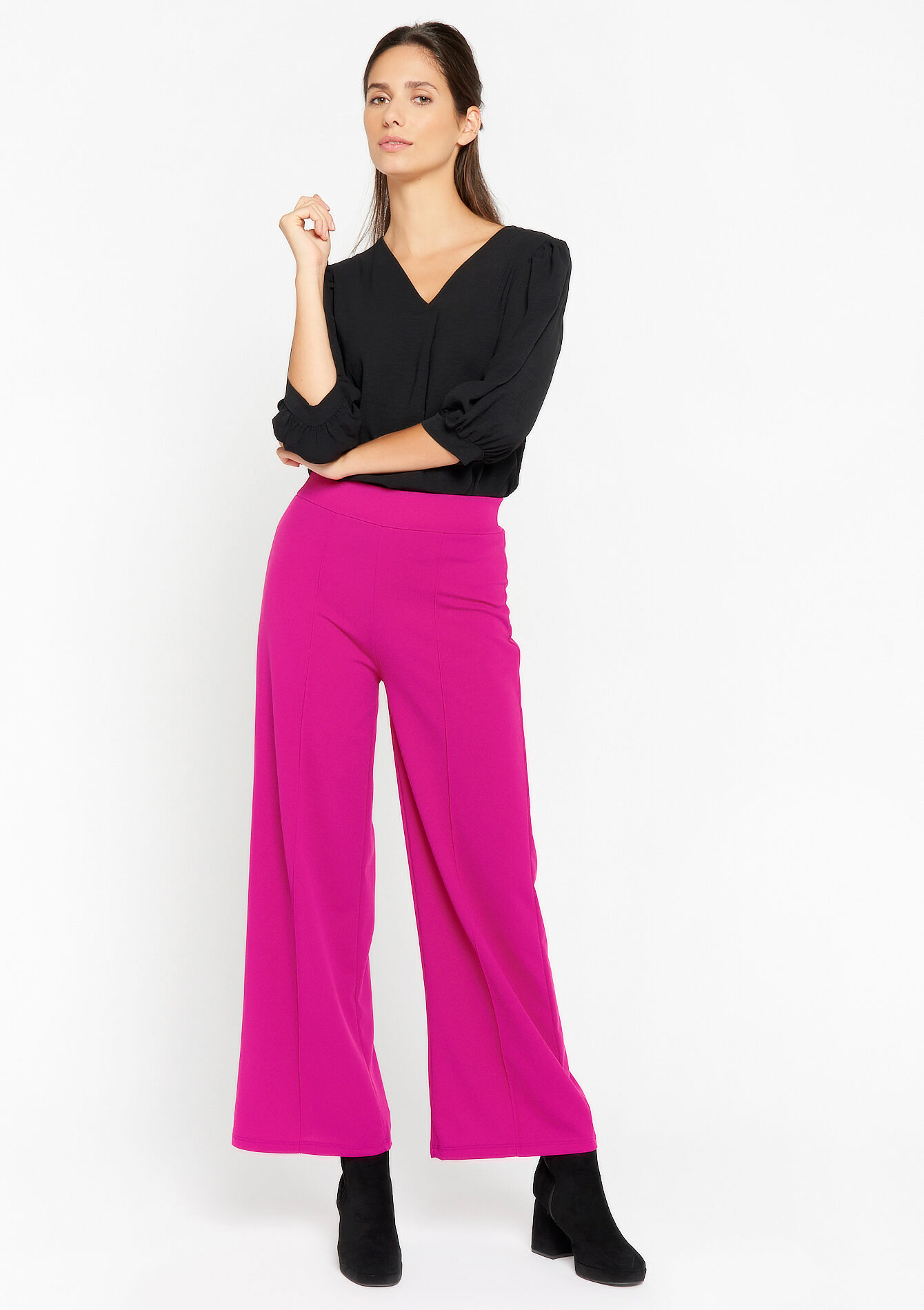 Pantalon large avec plis - VIOLINE - 06600666_16