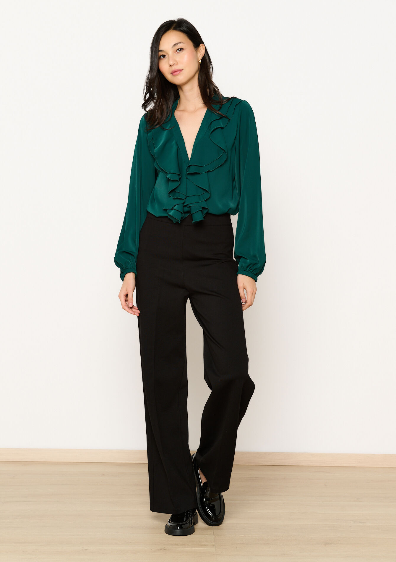 Chemise avec volants - BOTTLE GREEN - 1119010