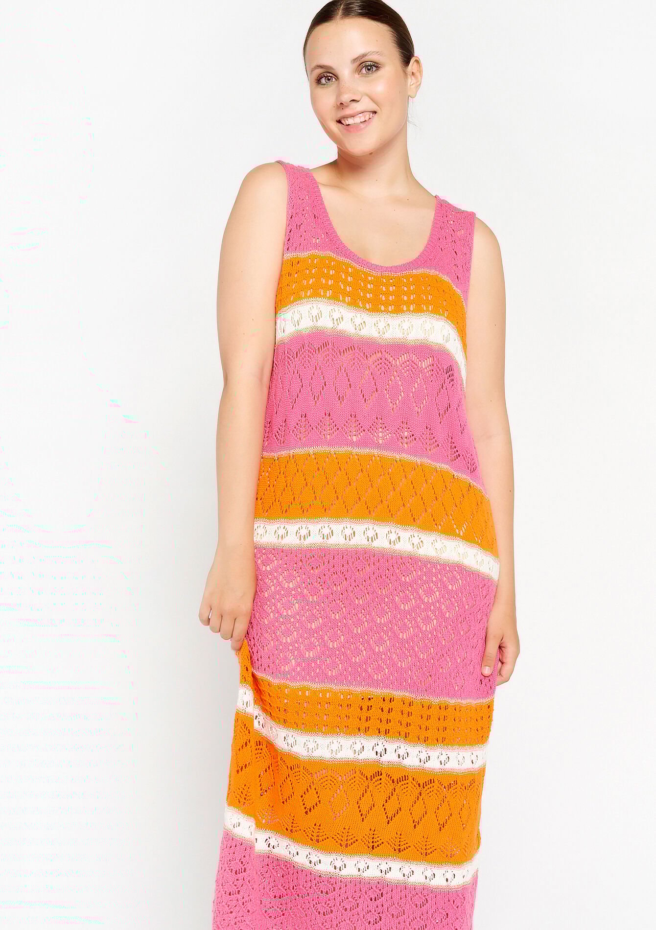 Gestreepte jurk, Gestreepte jurk - FUCHSIA - 08103283_5626