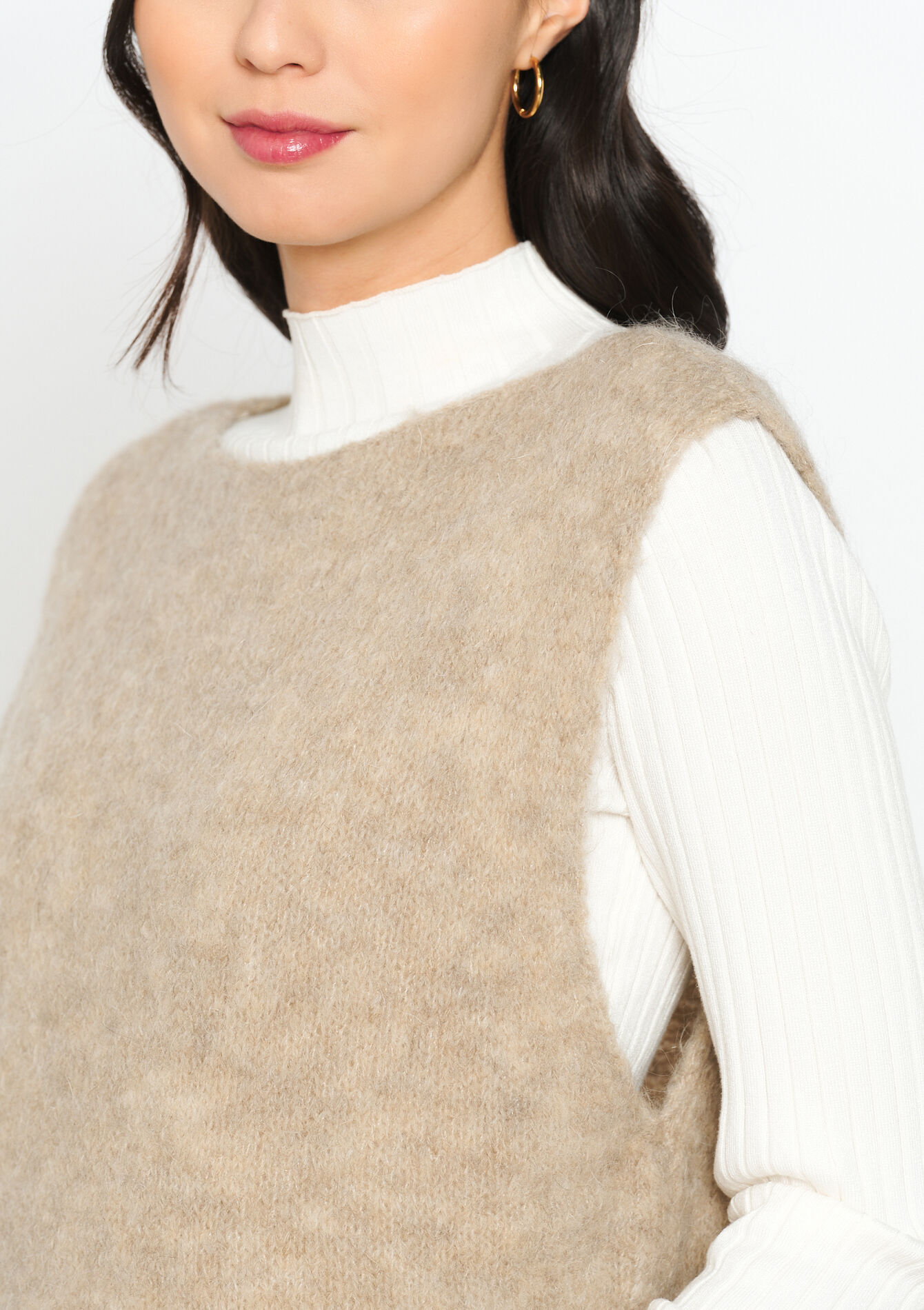 Oversized tank top, Oversized tank top - LIGHT TAUPE - 1095545