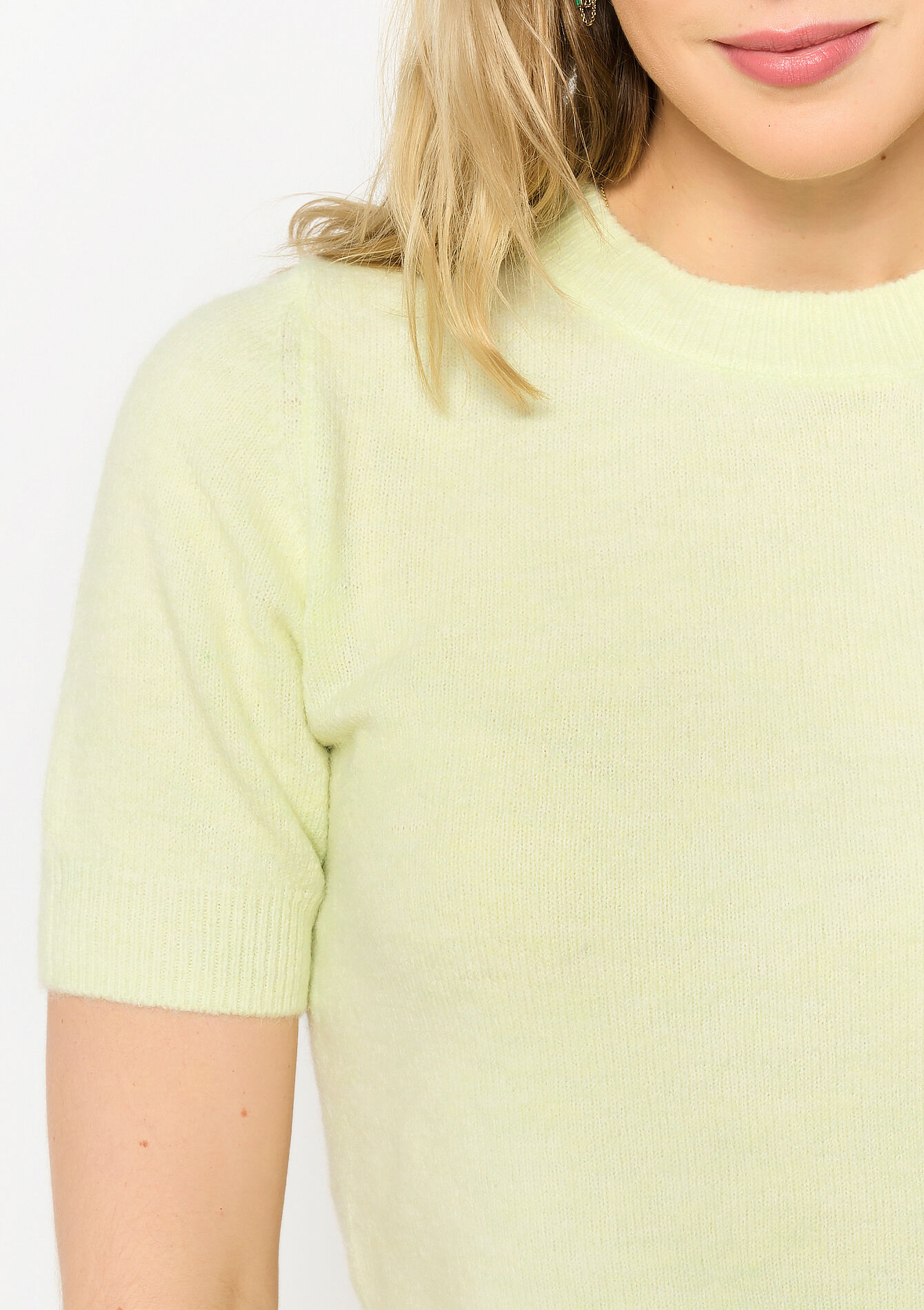 Short sleeve sweater, Short sleeve sweater - LIGHT GREEN PASTEL - 04006694_1822