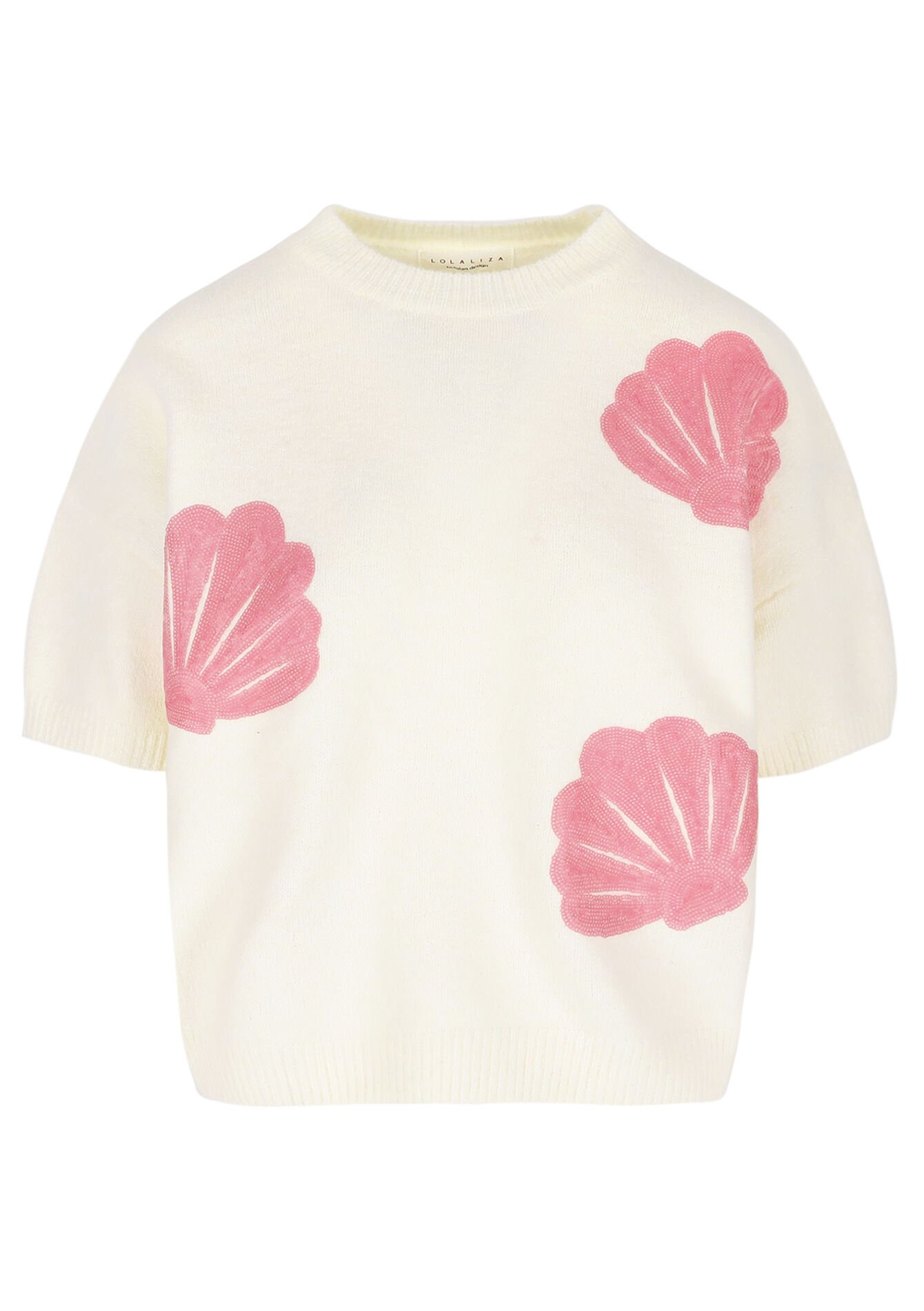 Trui met schelpen en pailletten - VANILLA WHITE - 04007173_1013