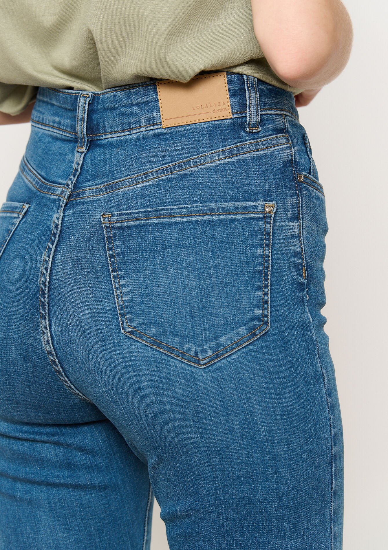 Skinny jeans met hoge taille, Skinny jeans met hoge taille - MEDIUM BLUE - 22000533_0500