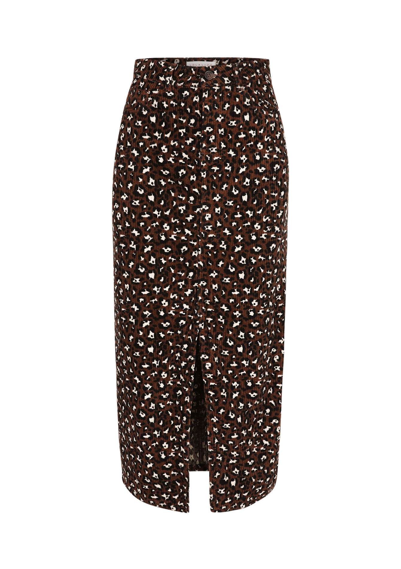 Maxi cordrok met luipaardprint, Maxi cordrok met luipaardprint - LT BEIGE - 07101357_2527