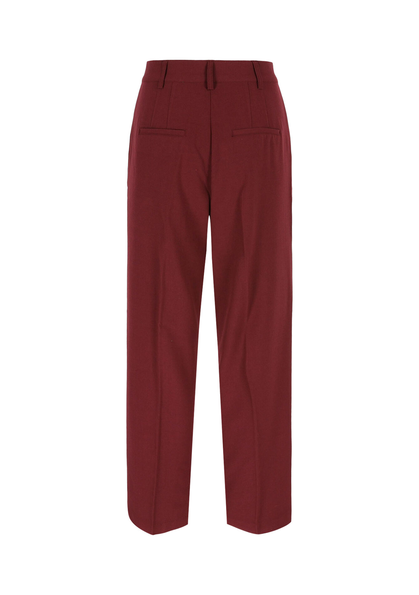 Pantalon fluide taille haute, Pantalon fluide taille haute - BORDEAU WINE - 06100705_1467