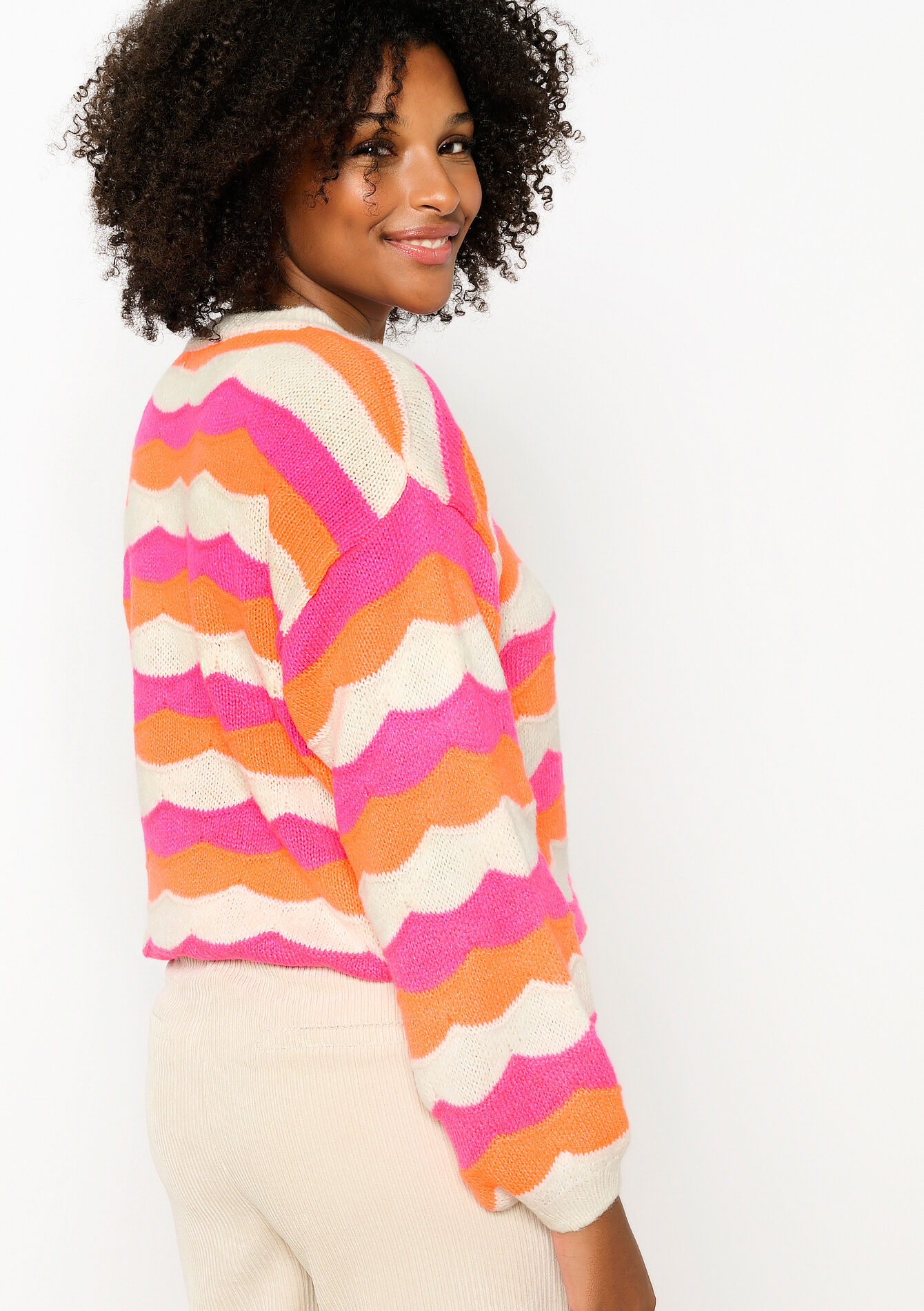 Trui met colourblock, Trui met colourblock - FLUO PINK - 04006764_5727